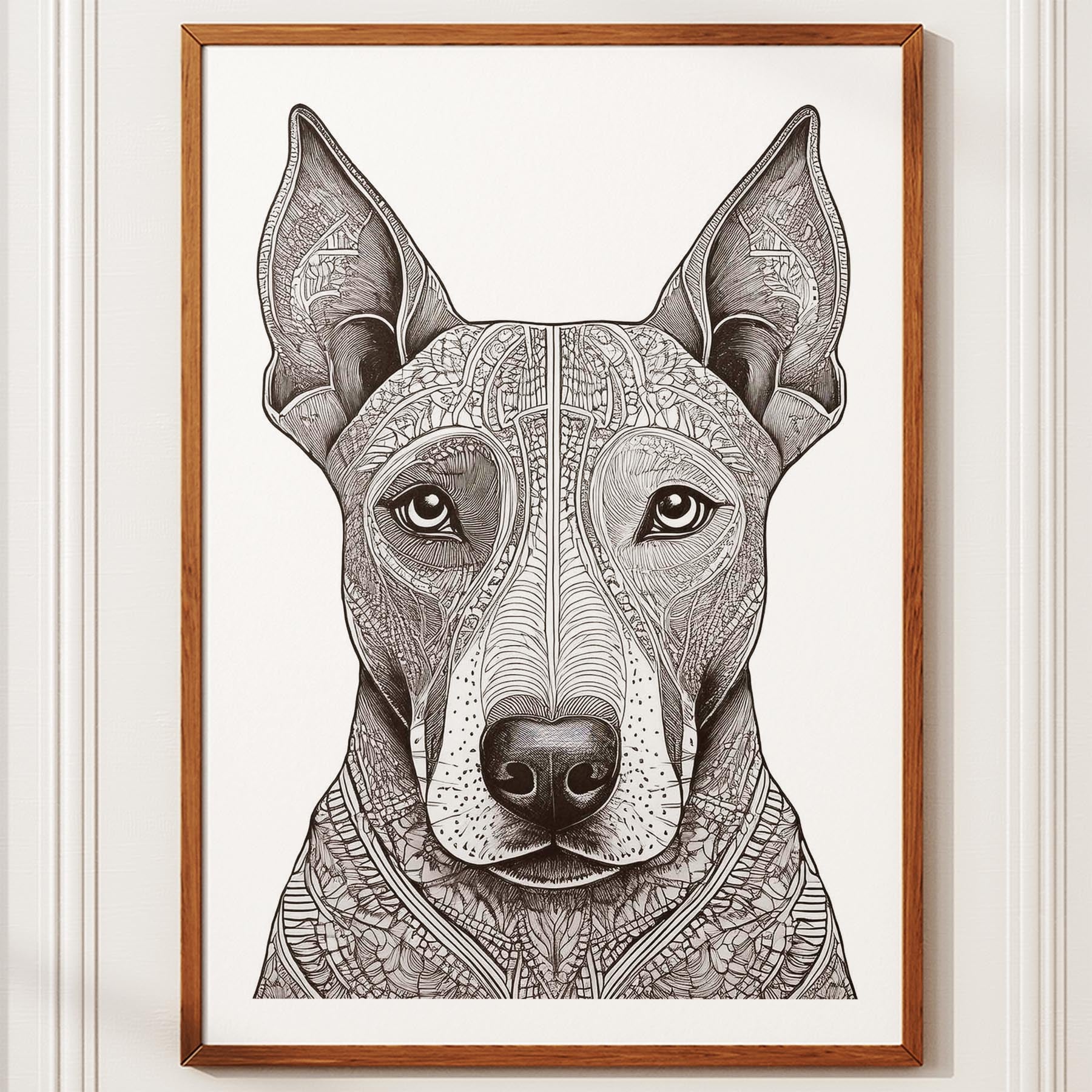 Bull Terrier Mandala Black and White Dog Series image 9