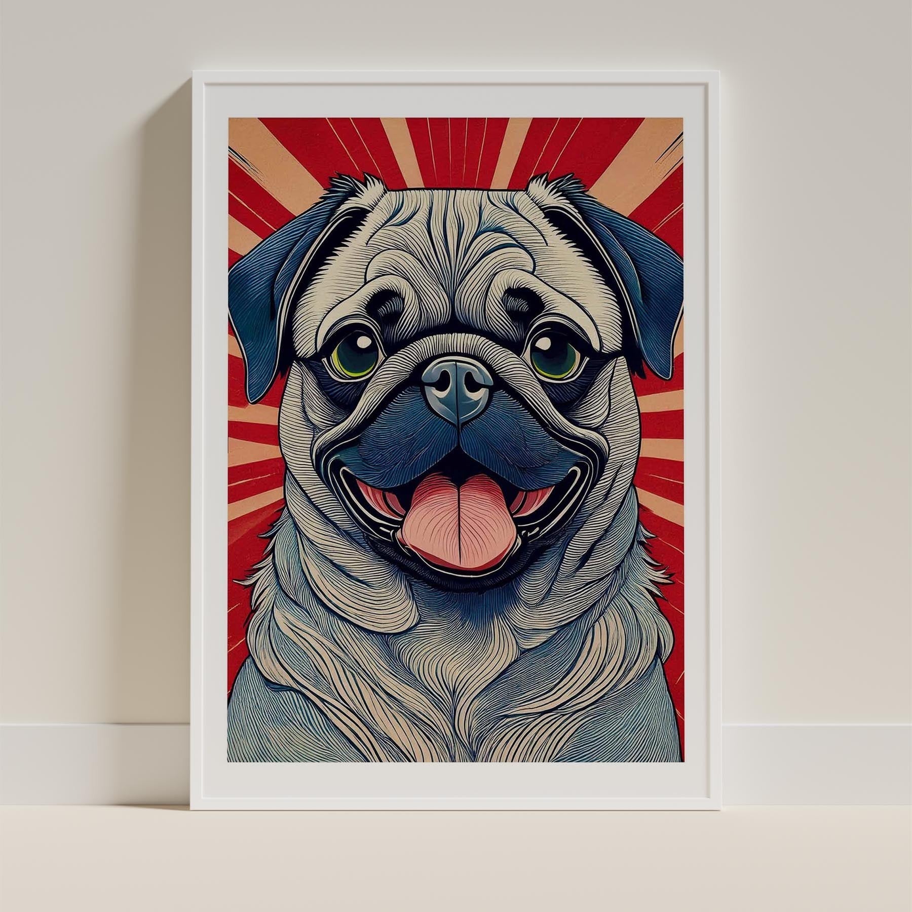 Pug Hokusai Japanese Inspired Dog Series 3 image 9