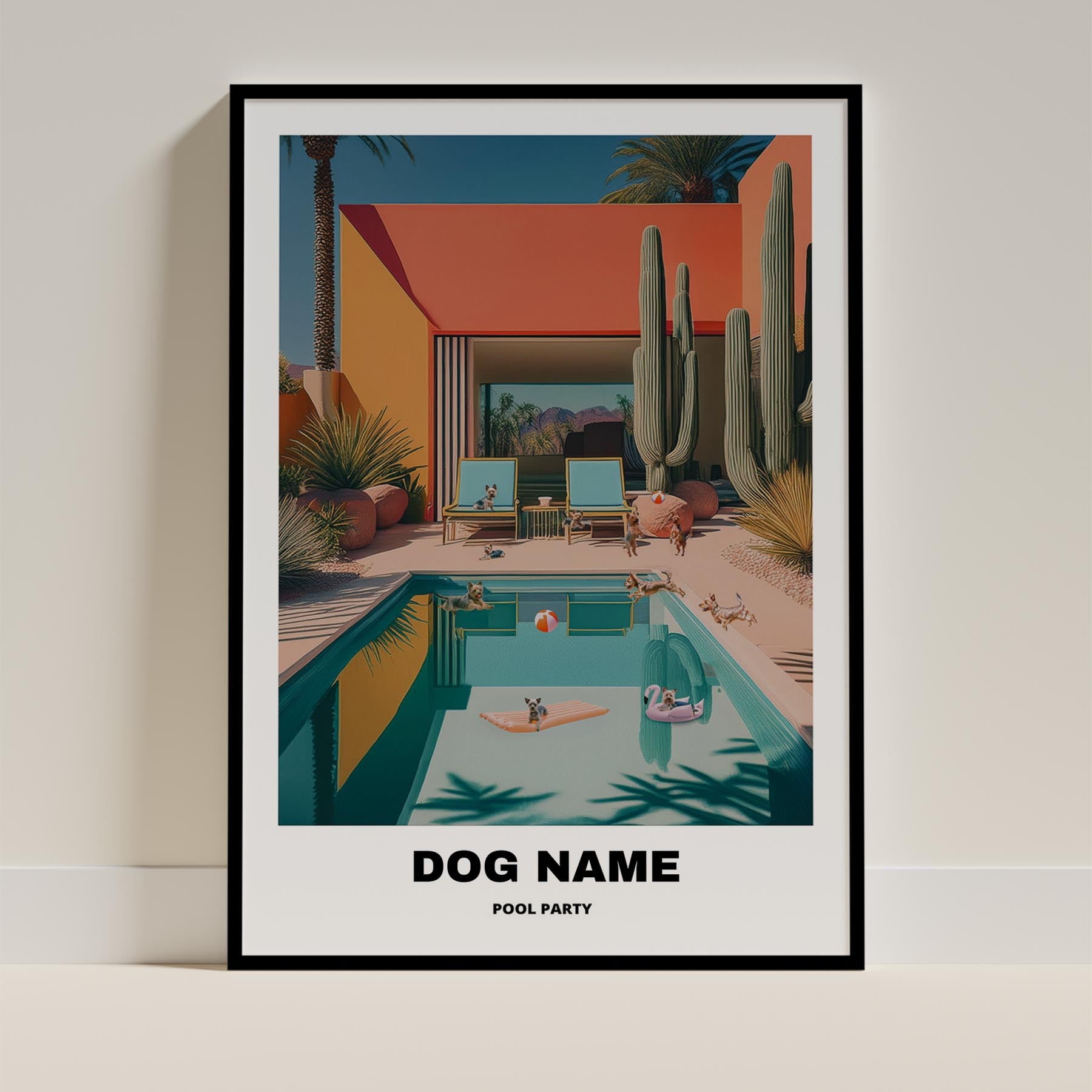 Australian Terrier Custom Pool Party WITH TEXT image 0