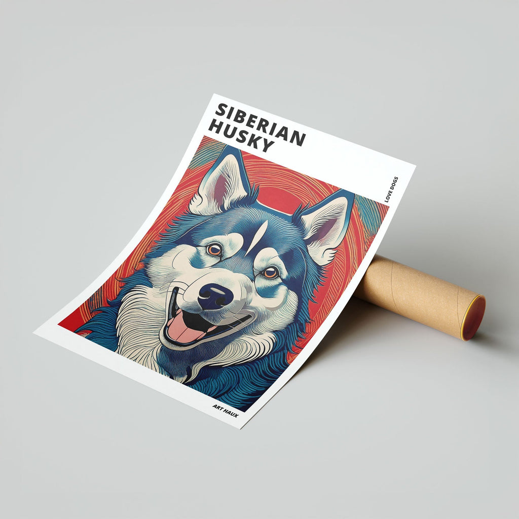 Siberian Husky Hokusai Japanese Inspired Dog Series with Text image 6