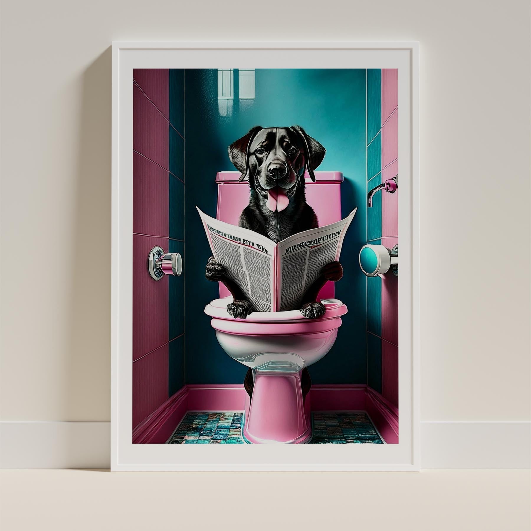 Labrador Retriever Toilet Dogs PInk and Turquise image 9