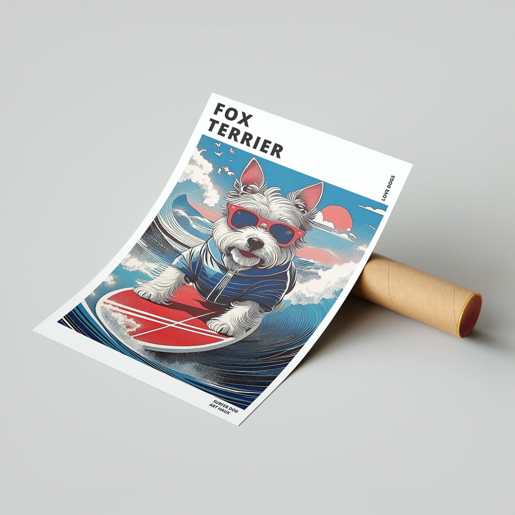 Fox Terrier Hokosai Surfer Dogs 1 image 7