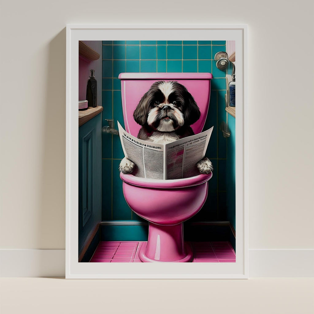 Shih Tzu Toilet Dogs PInk and Turquise image 9
