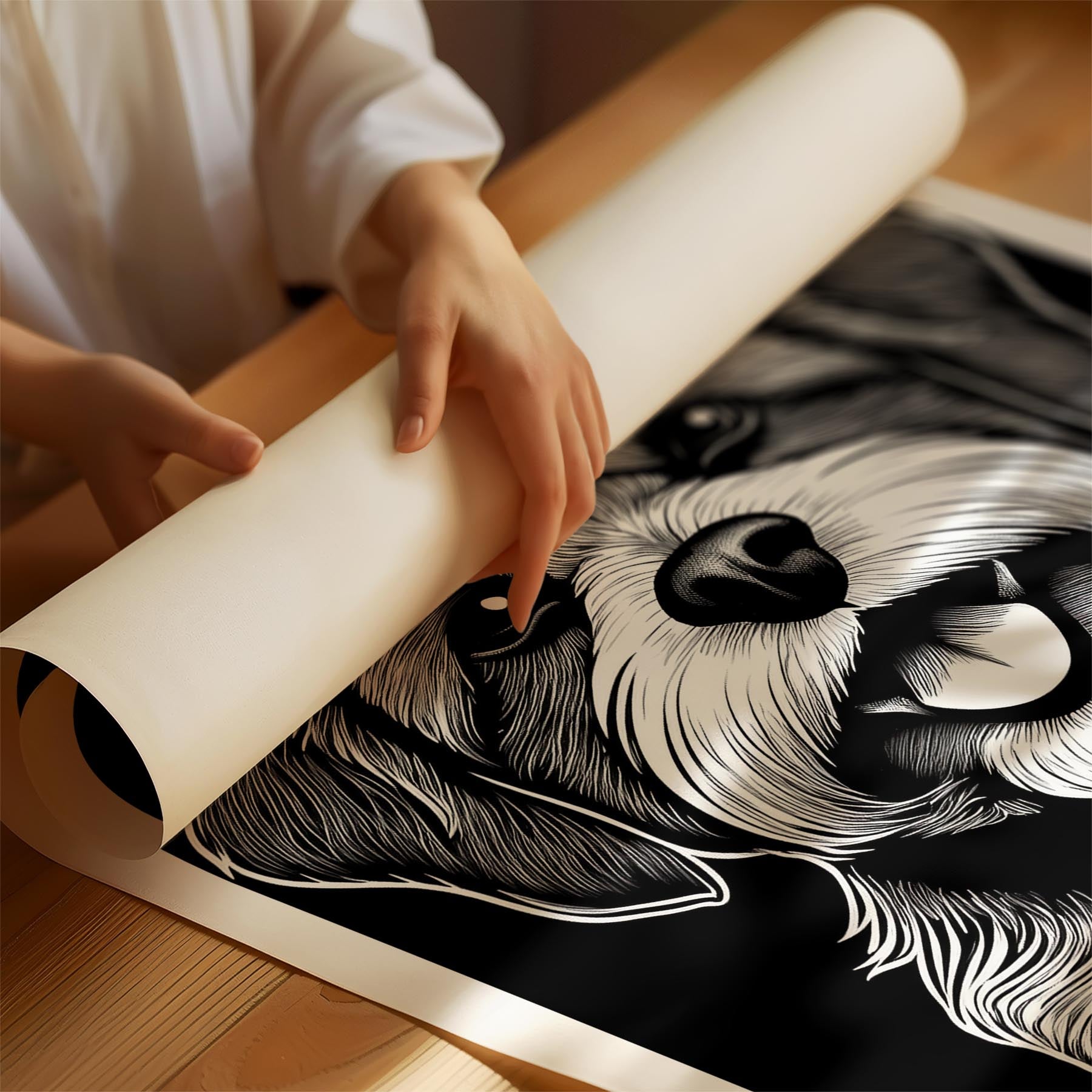 Shih Tzu Line Dog Series in Black and White image 1