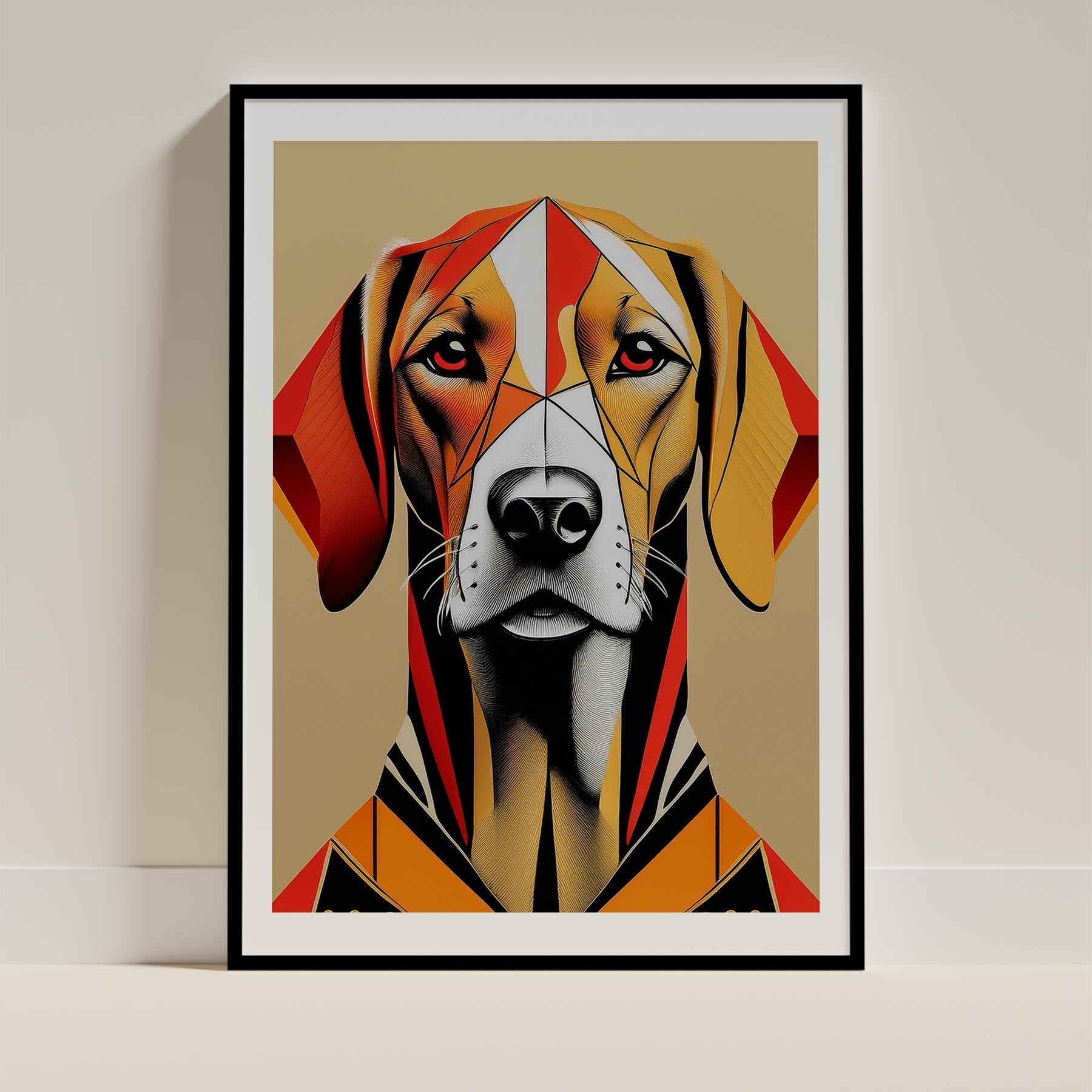 Hungarian Vizsla Geometric Orange Series image 0