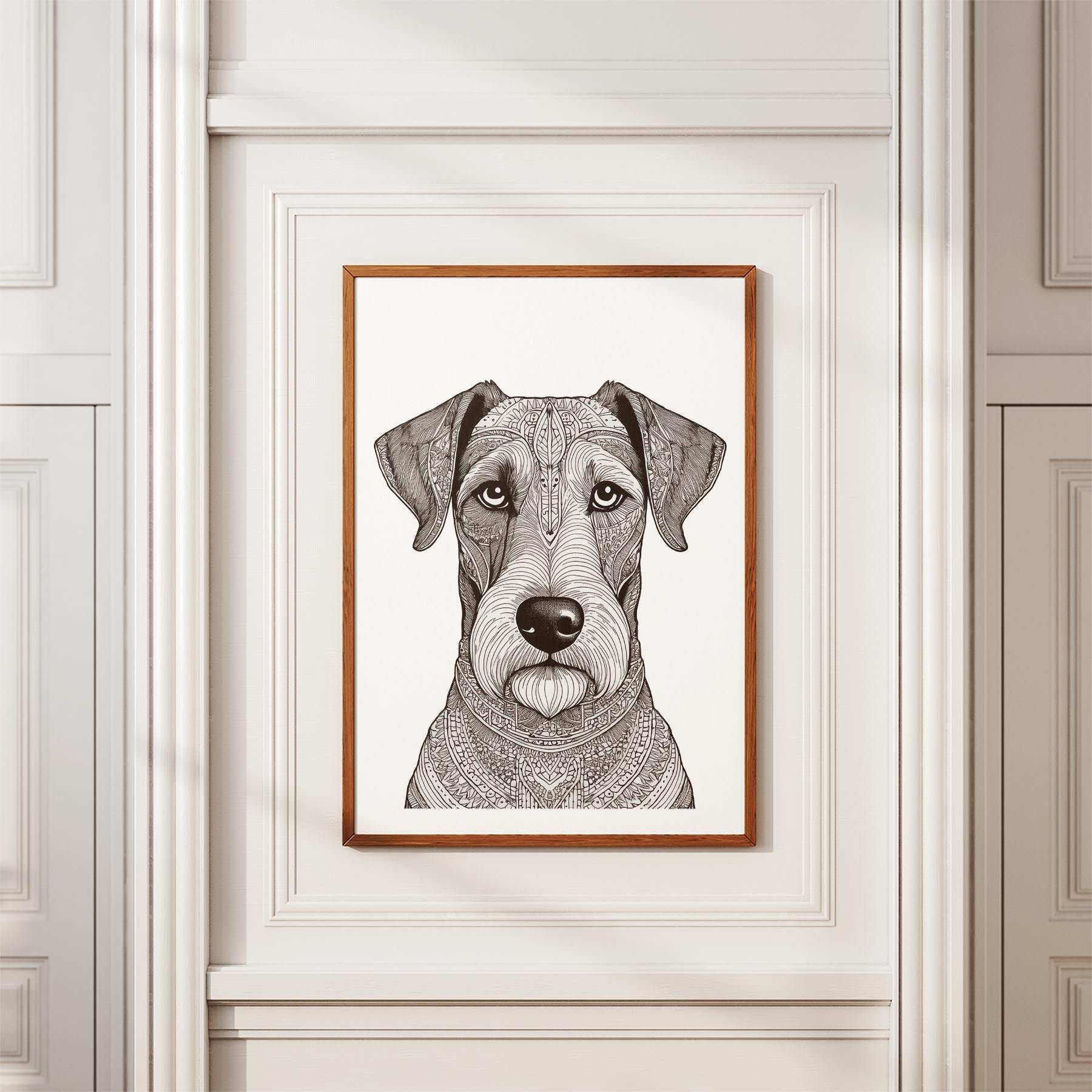 Irish Terrier Mandala Black and White Dog Series image 3