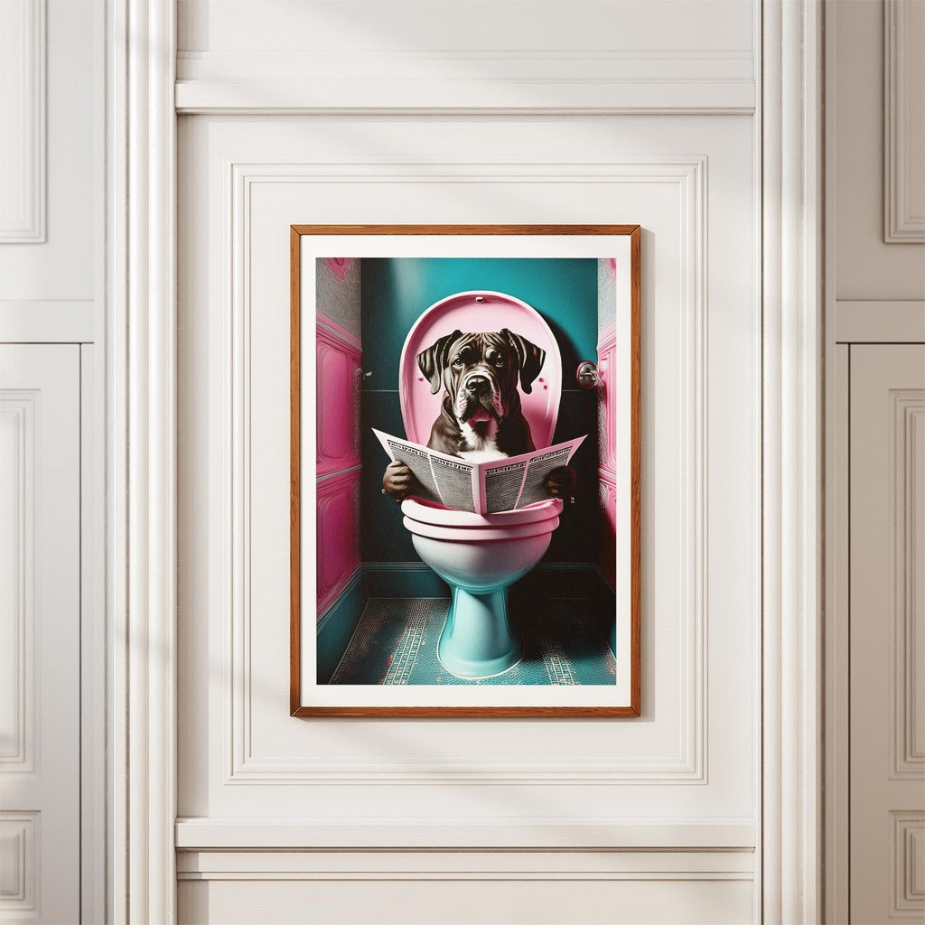 Dogue de Bordeaux Toilet Dogs PInk and Turquise image 3