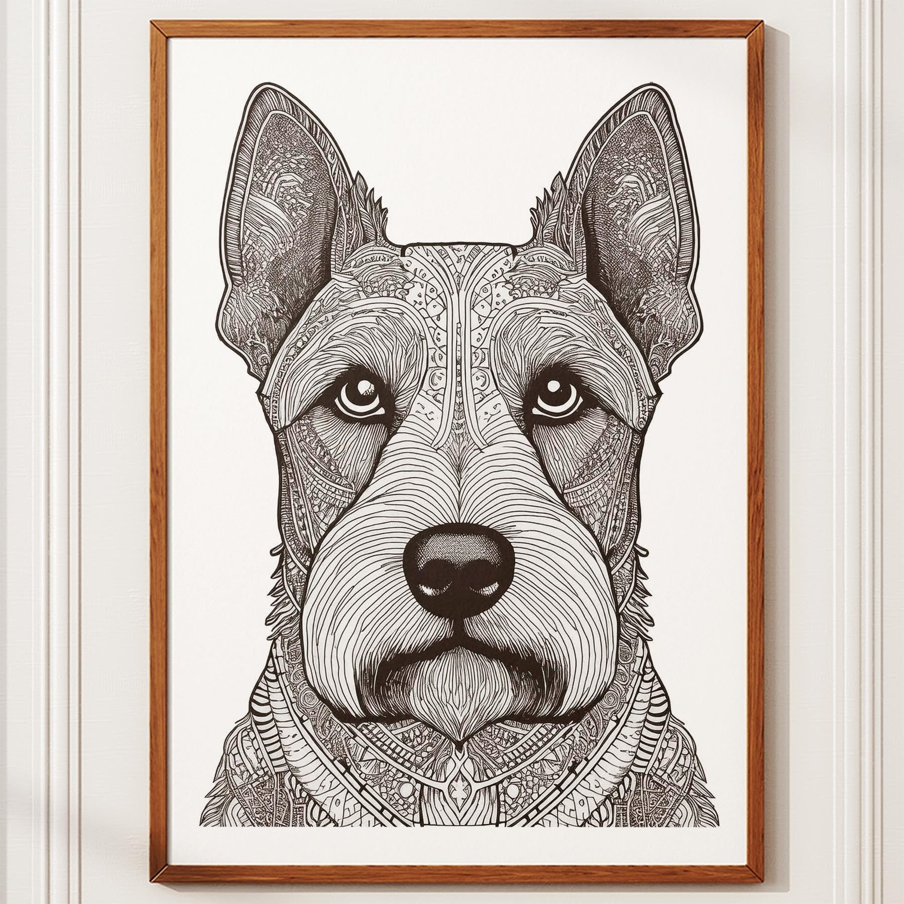 Scottish Terrier Mandala Black and White Dog Series image 10