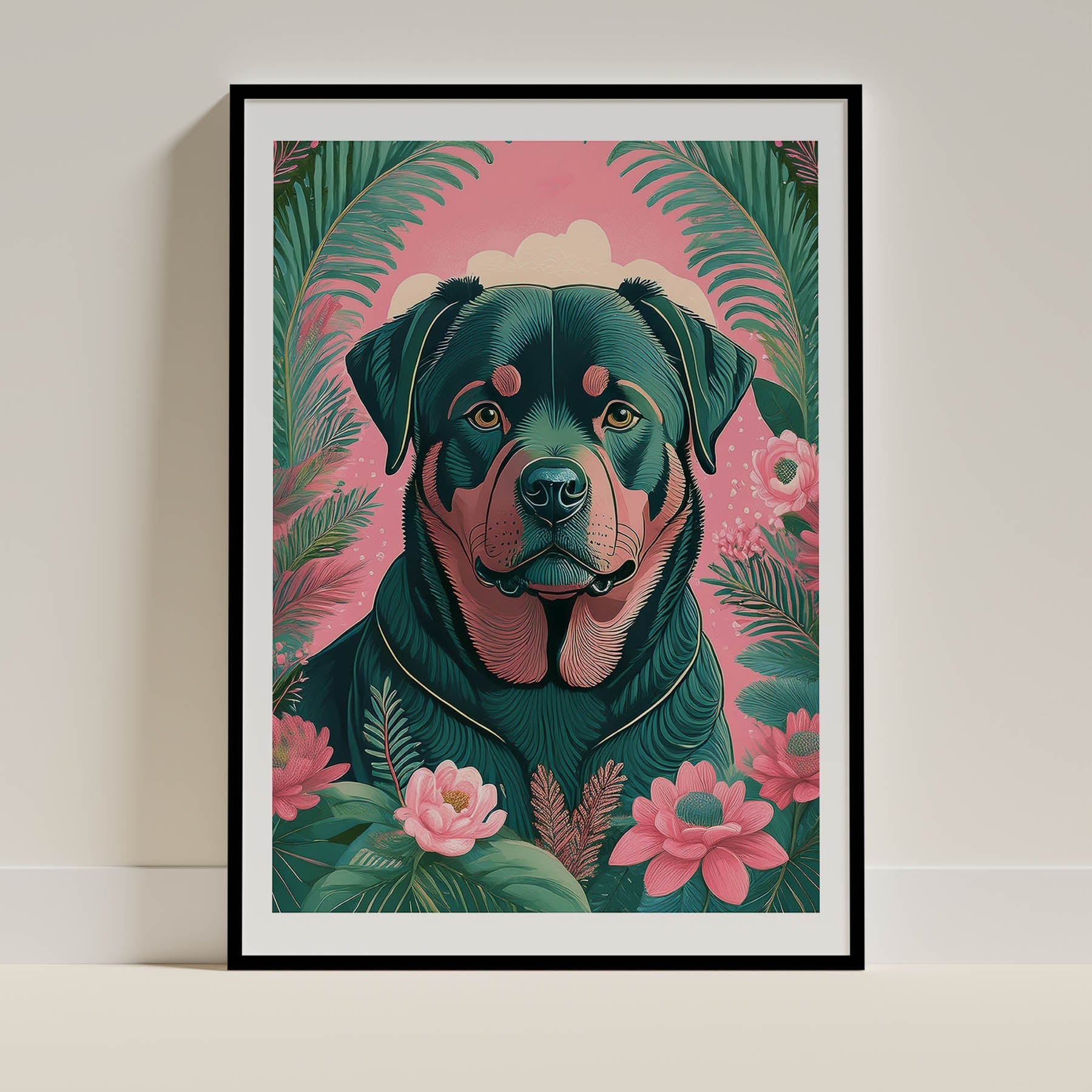 Rottweiler Flowery Dog image 0