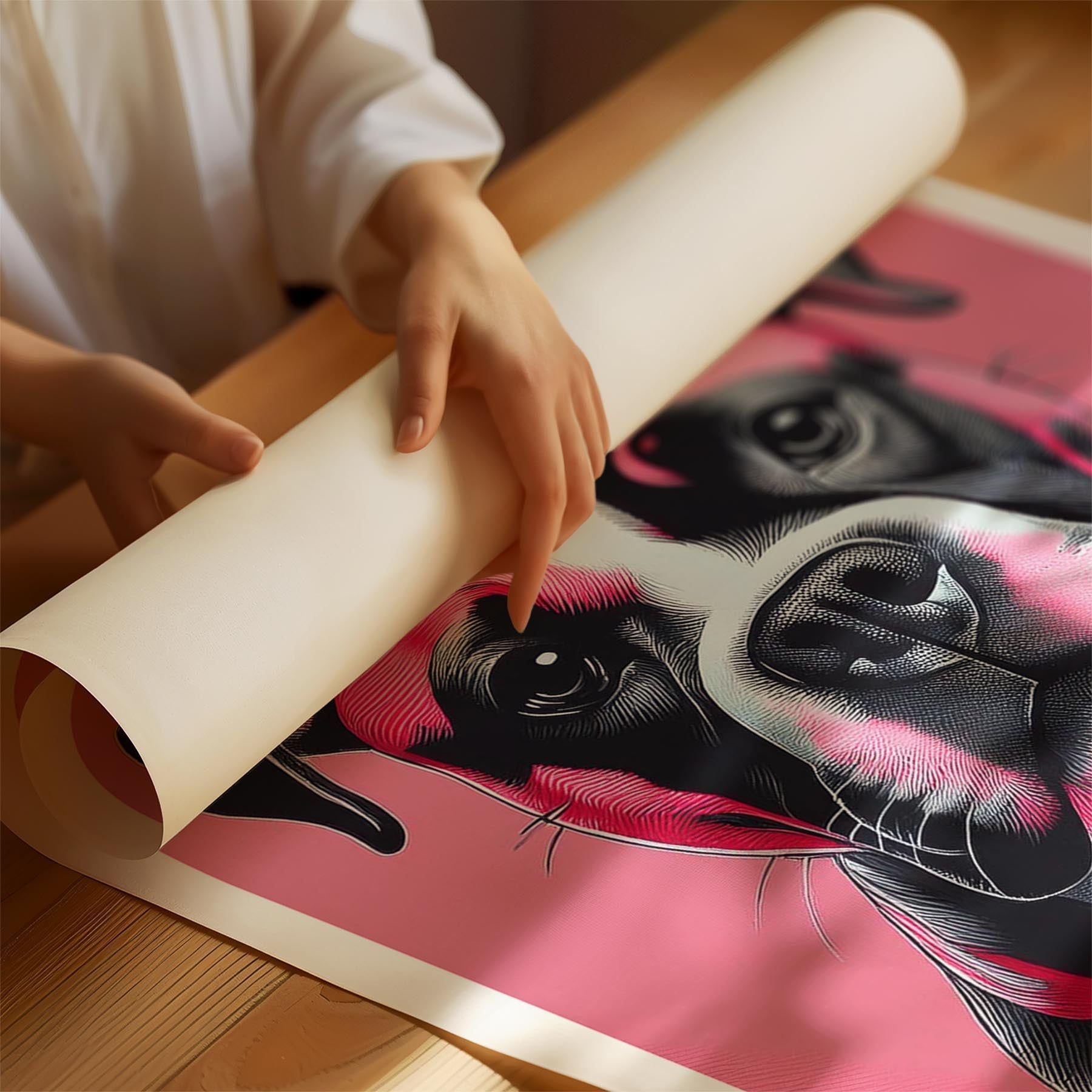 Boxer Pink and Black Dog Series 3 image 1