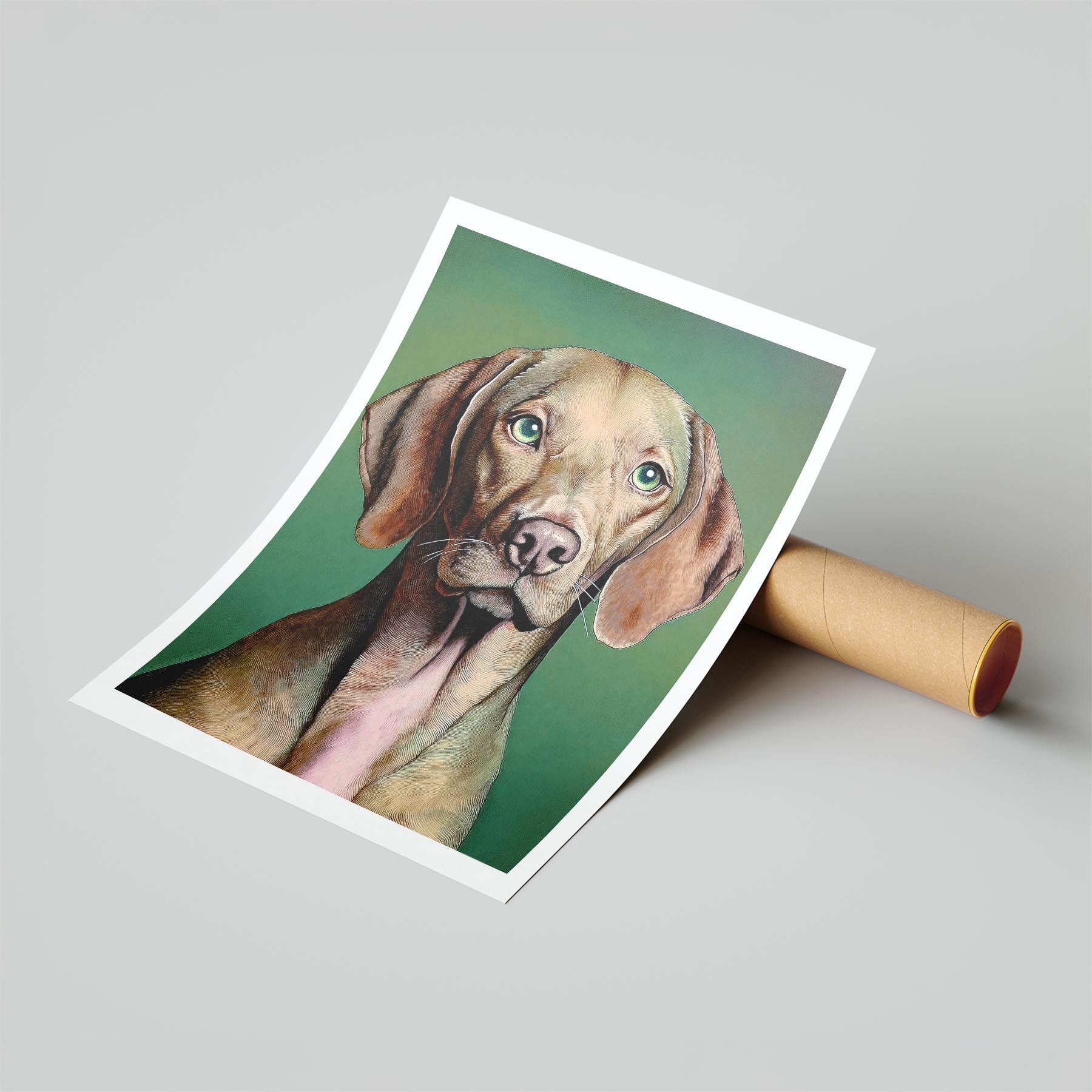 Hungarian Vizsla Green Painted Series image 6