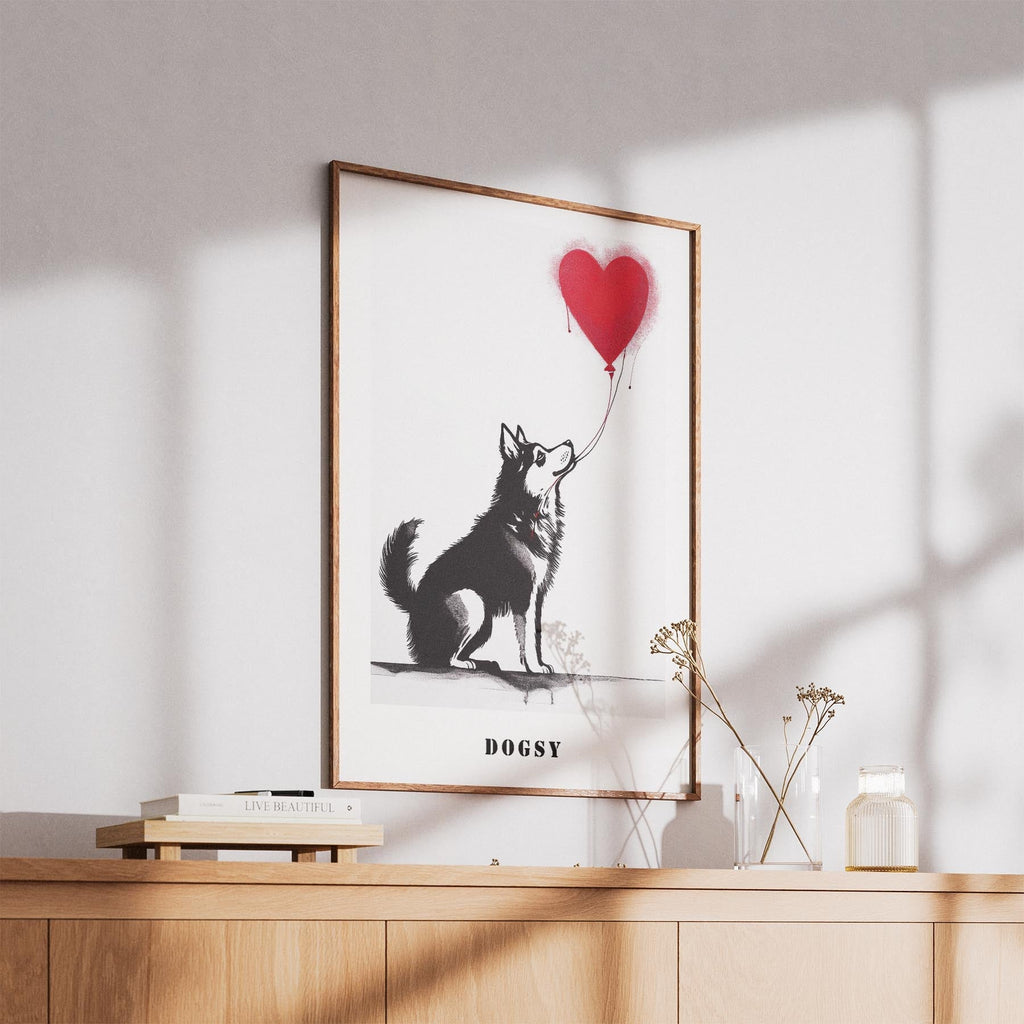 Alaskan Malamute DOGSY Series inspired by the Art of Banksy with text Dogsy image 5