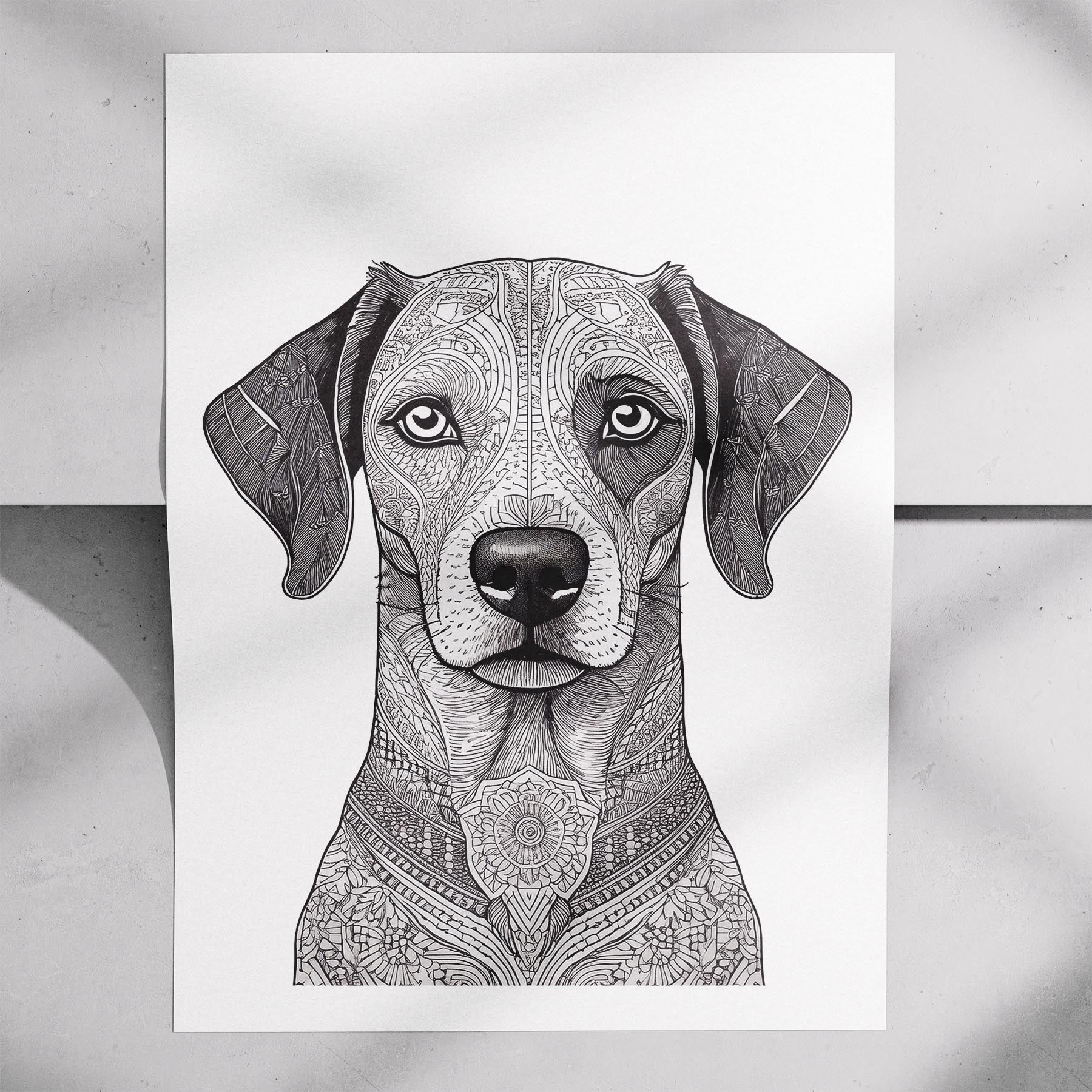 Dalmatian Mandala Black and White Dog Series image 7