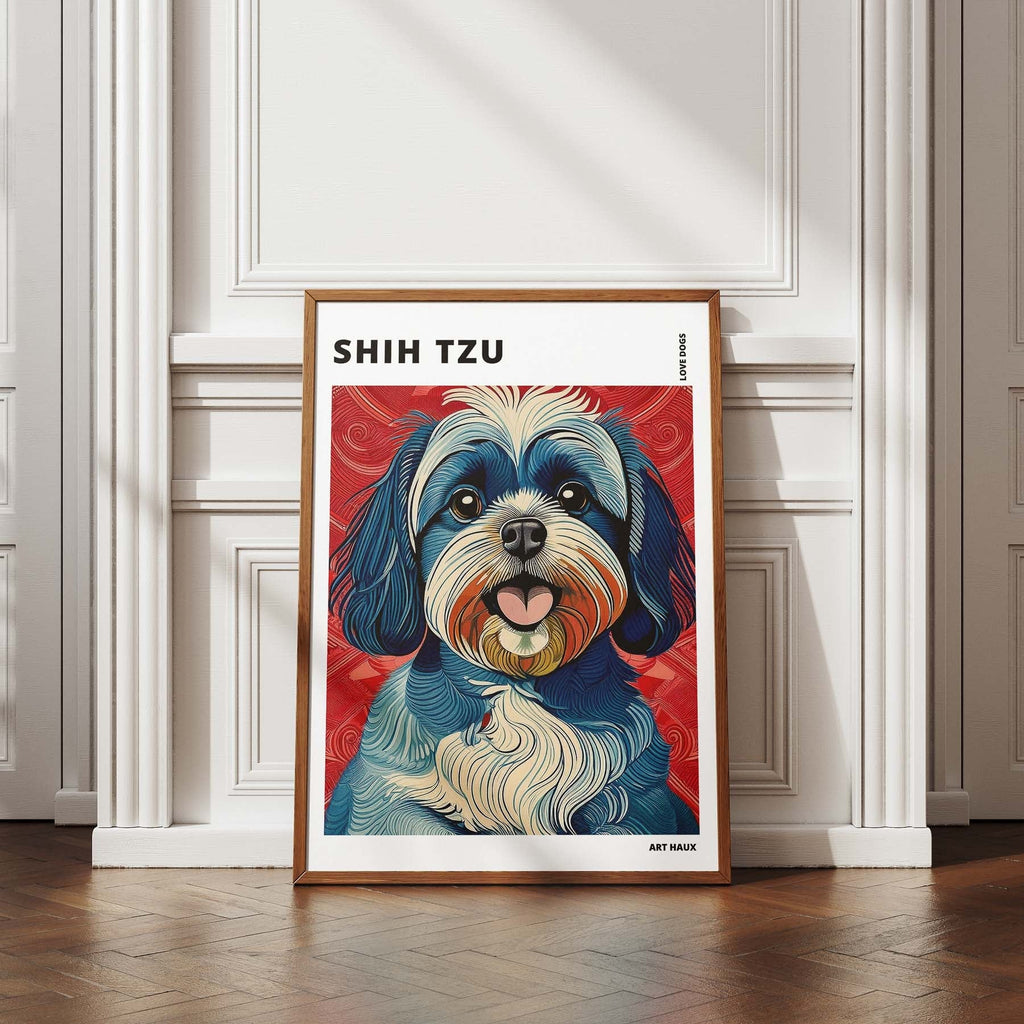 Shih Tzu Hokusai Japanese Inspired Dog Series with Text image 4