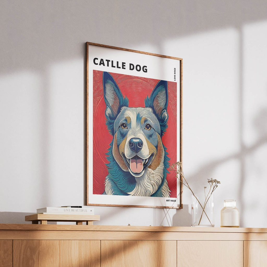 Cattle Dog Hokusai Japanese Inspired Dog Series with Text image 5