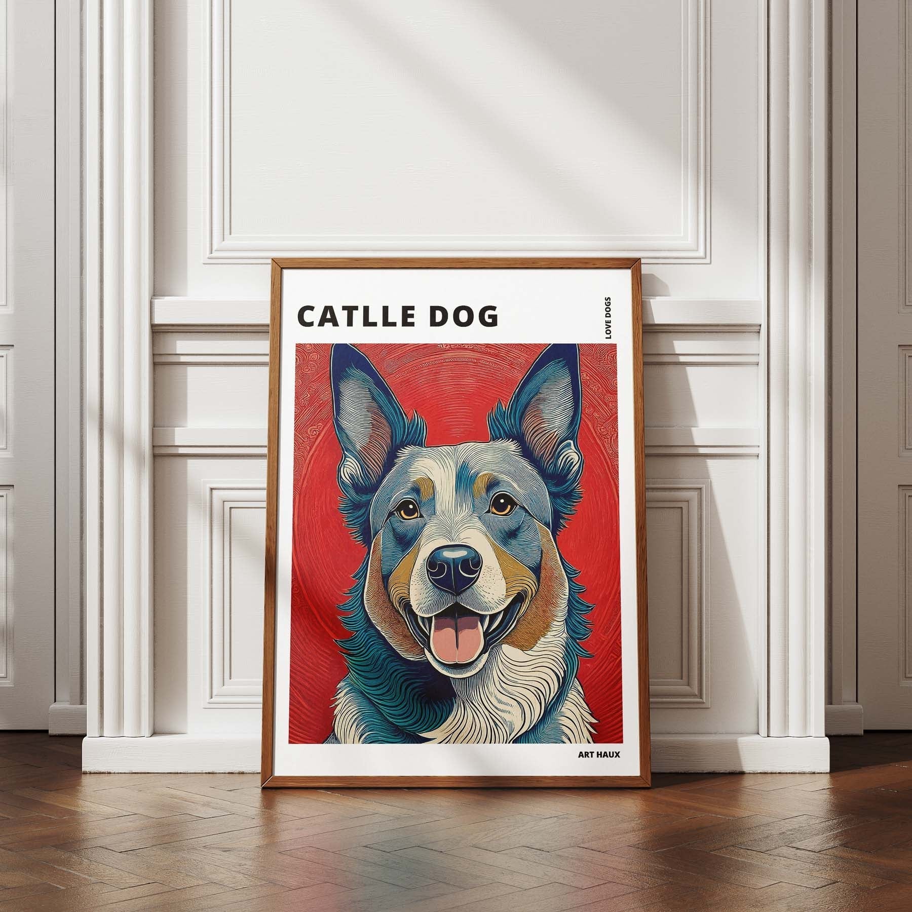 Cattle Dog Hokusai Japanese Inspired Dog Series with Text image 4