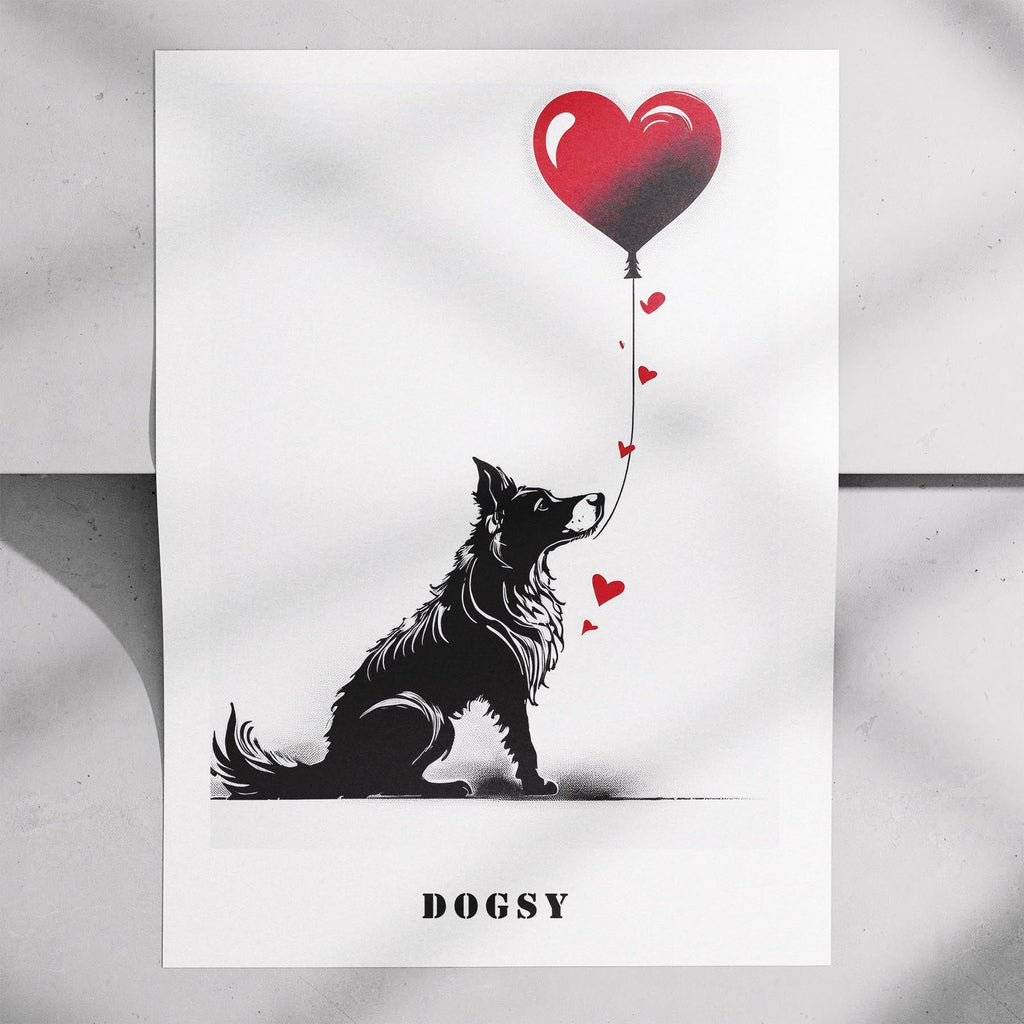 Border Collie DOGSY Series inspired by the Art of Banksy with text Dogsy image 7