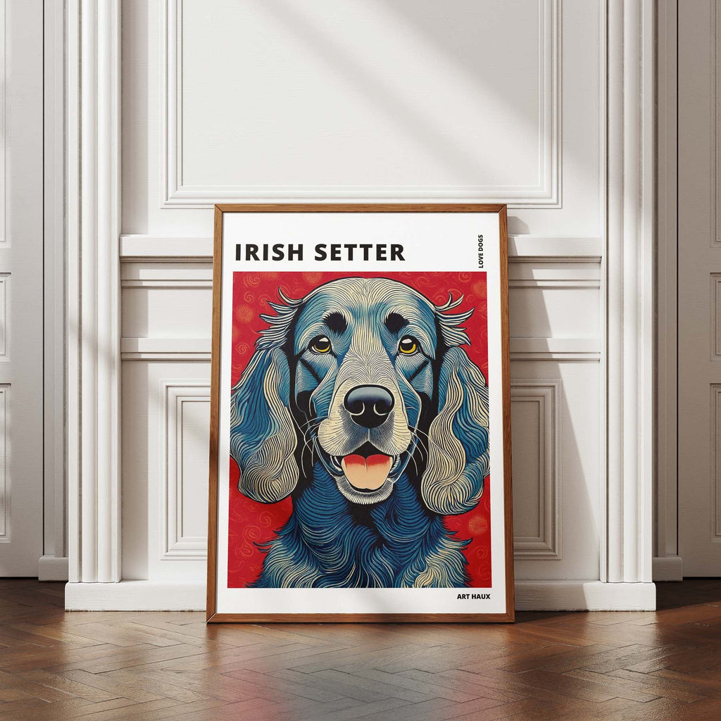 Irish Setter Hokusai Japanese Inspired Dog Series with Text image 4