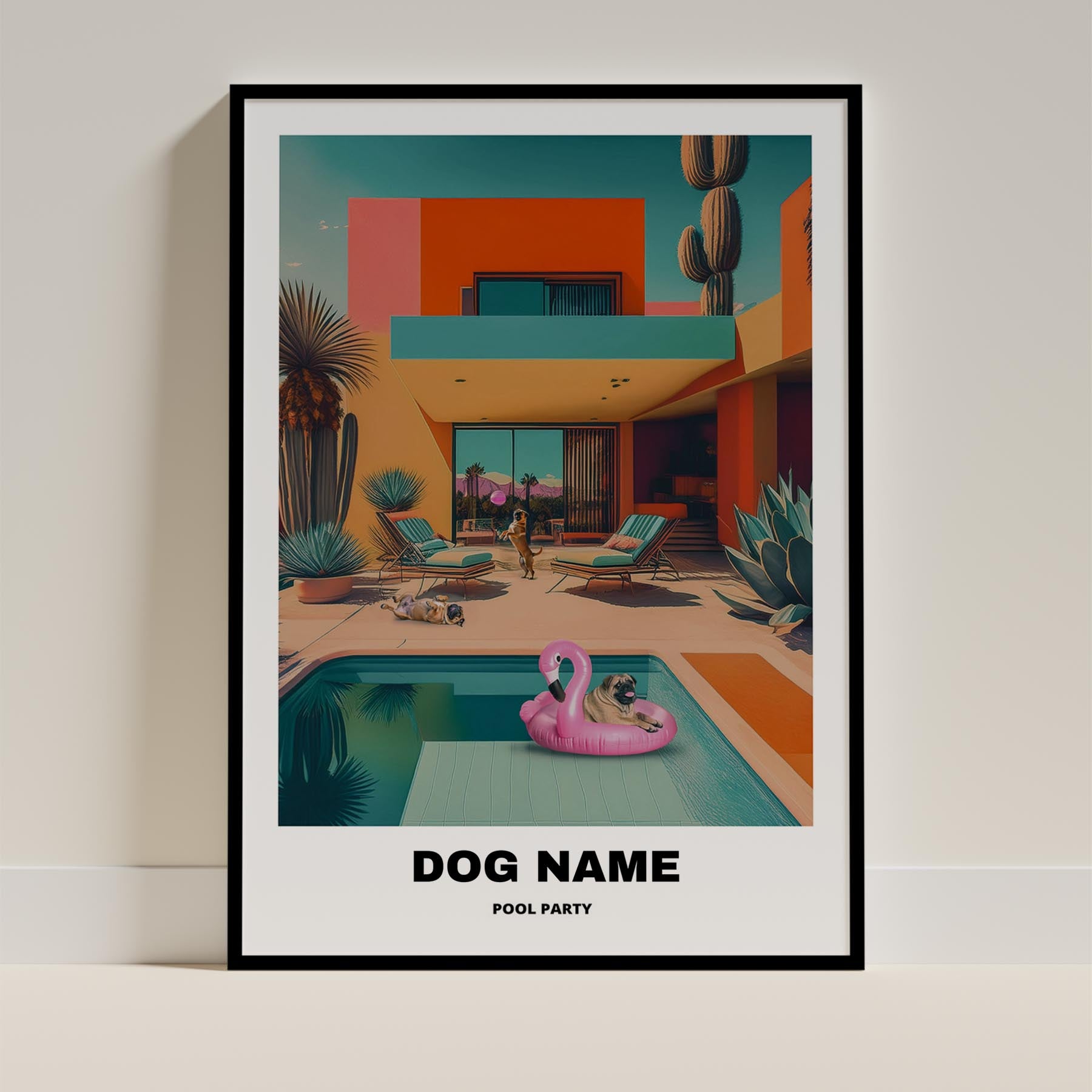 Bullmastiff Custom Pool Party WITH TEXT image 0