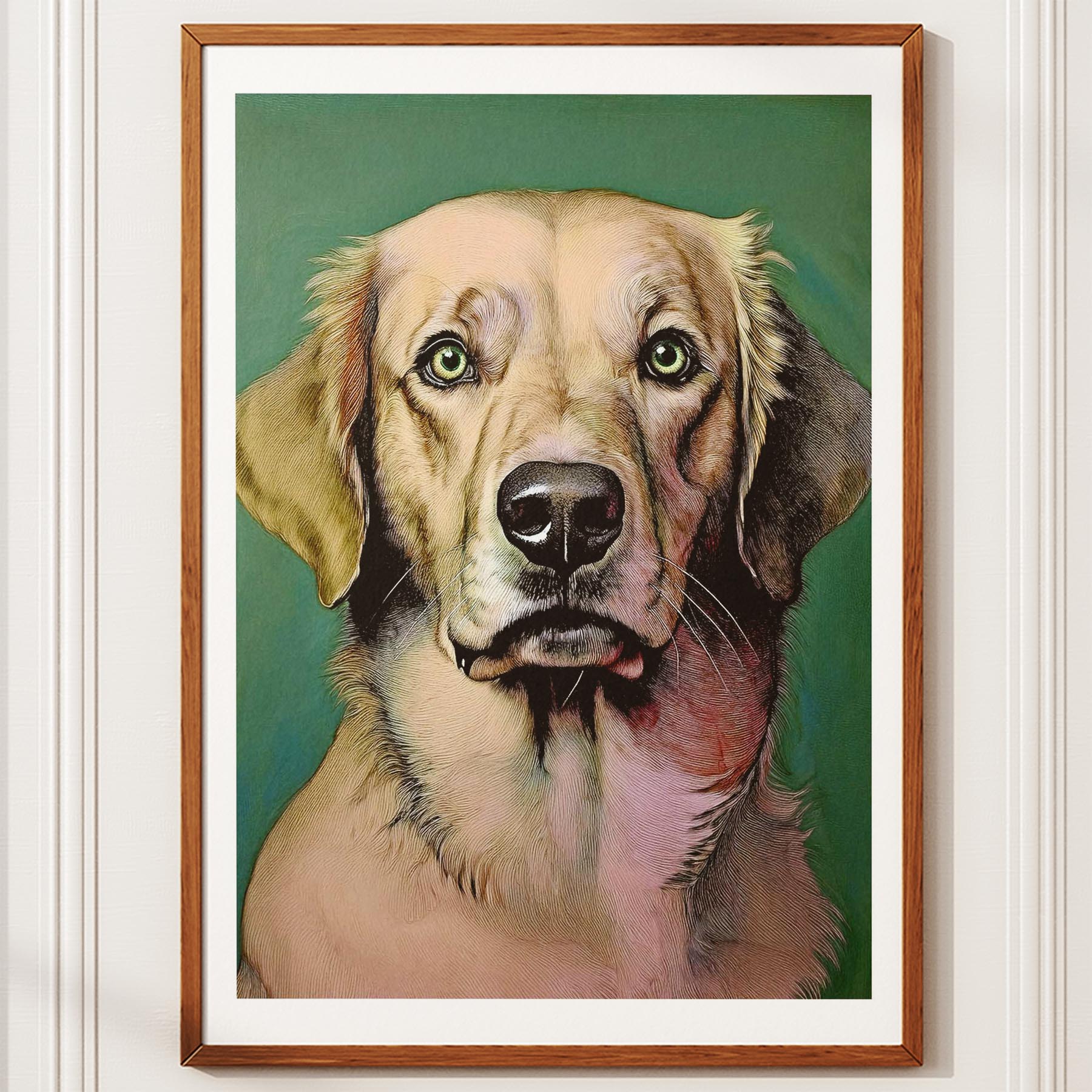 Golden Retriever Green Painted Series image 10