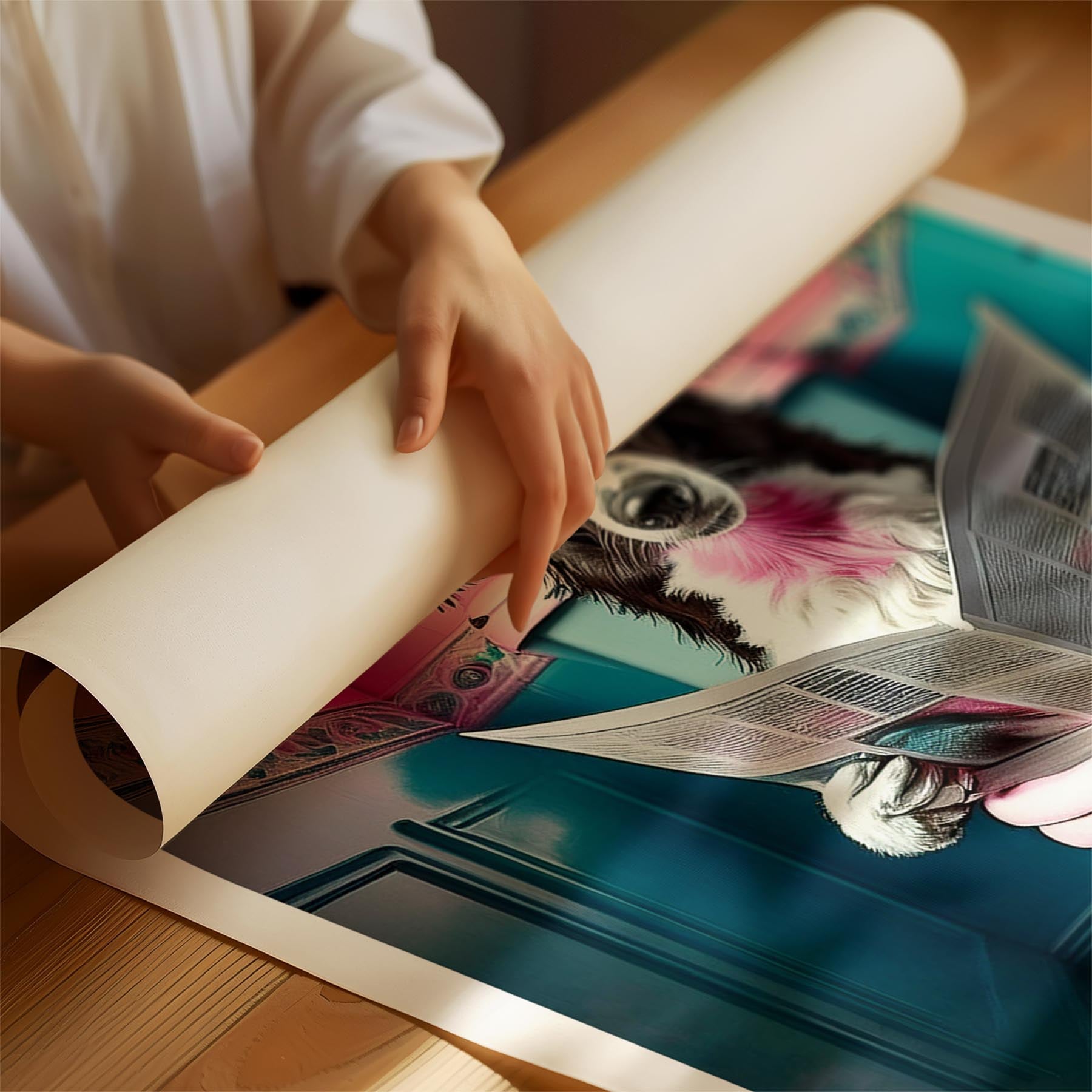 Borzoi Toilet Dogs PInk and Turquise image 1