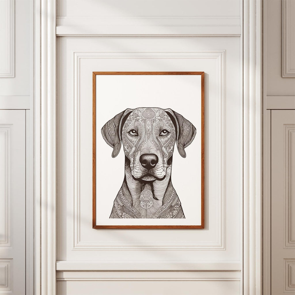 Rhoedesian Ridgeback Mandala Black and White Dog Series image 3