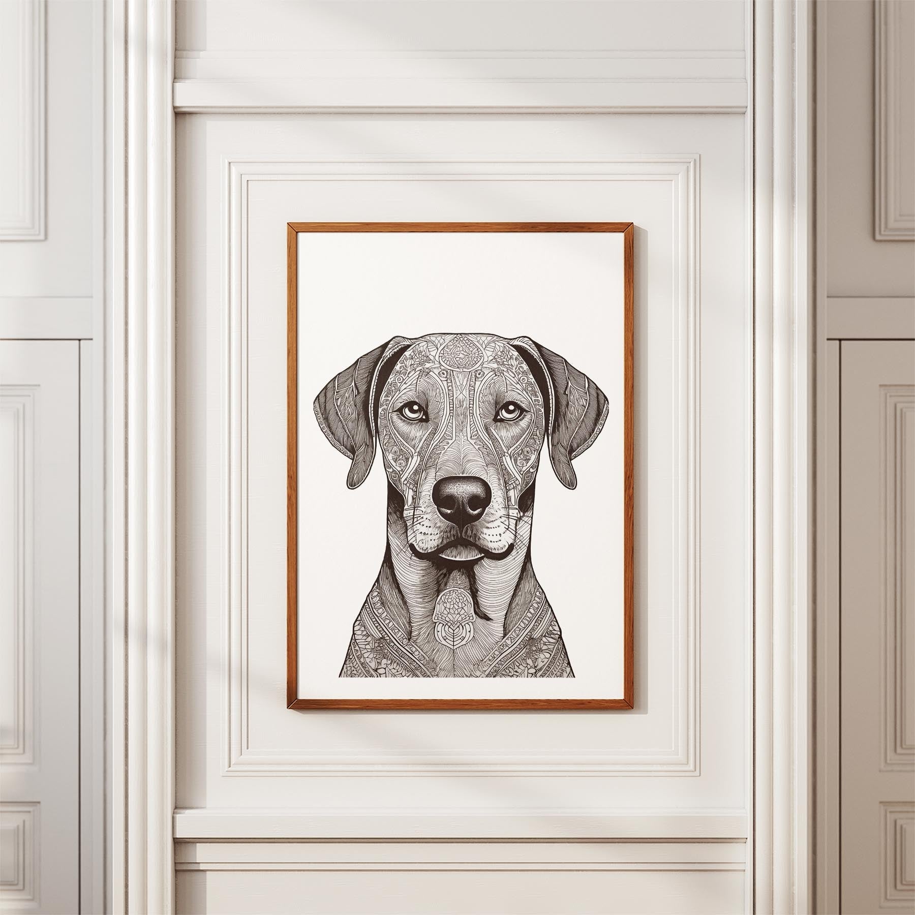 Rhoedesian Ridgeback Mandala Black and White Dog Series image 3