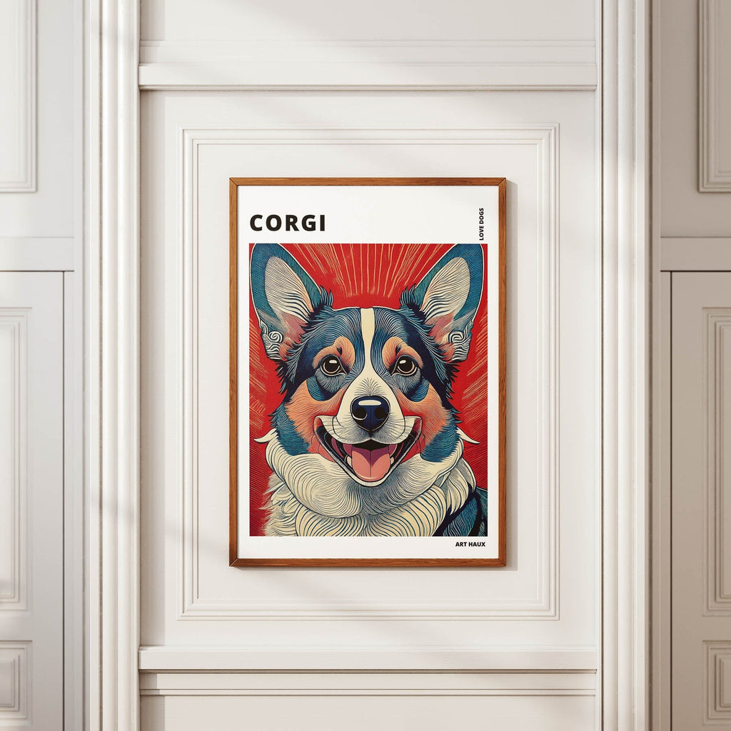 Corgi Hokusai Japanese Inspired Dog Series with Text image 3