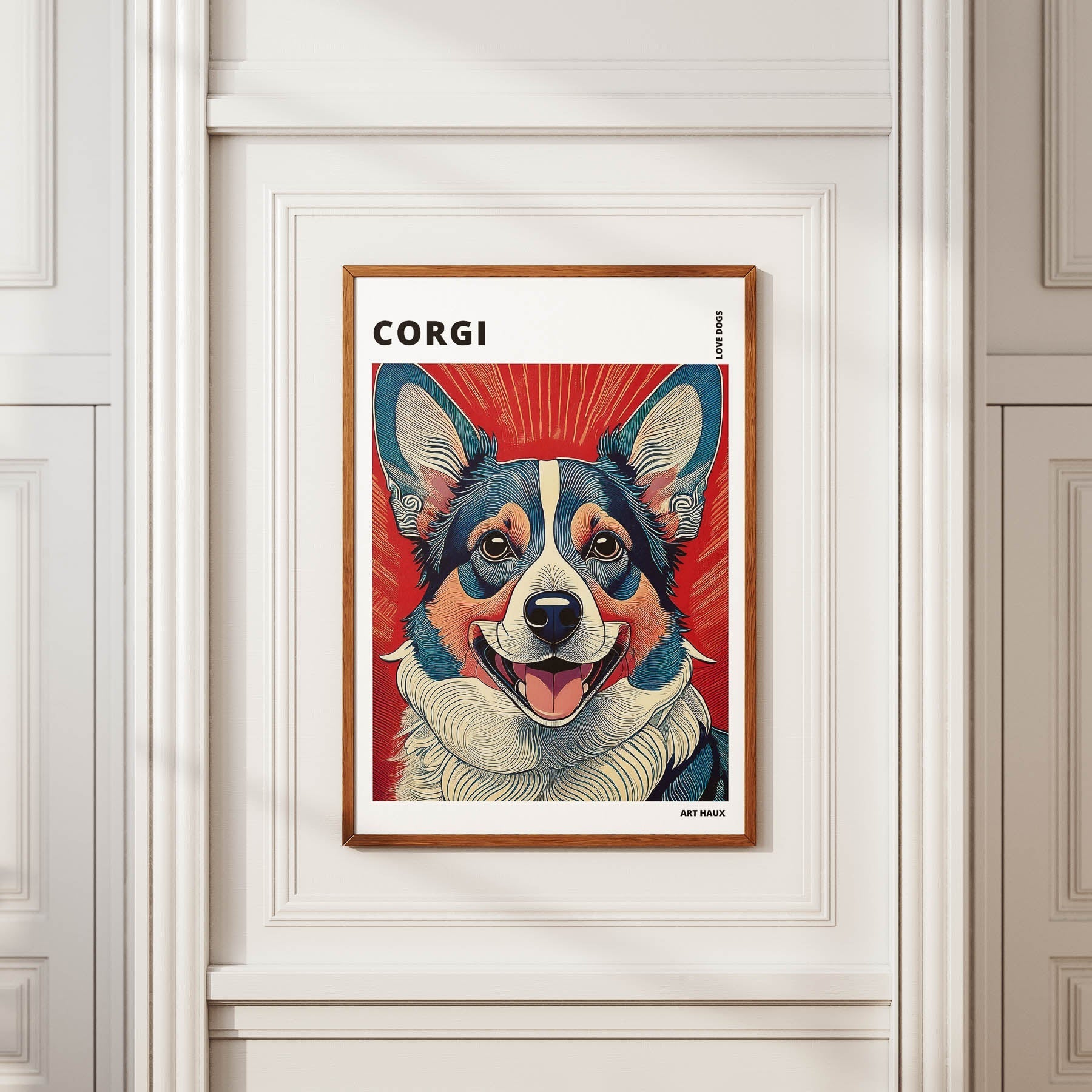 Corgi Hokusai Japanese Inspired Dog Series with Text image 3