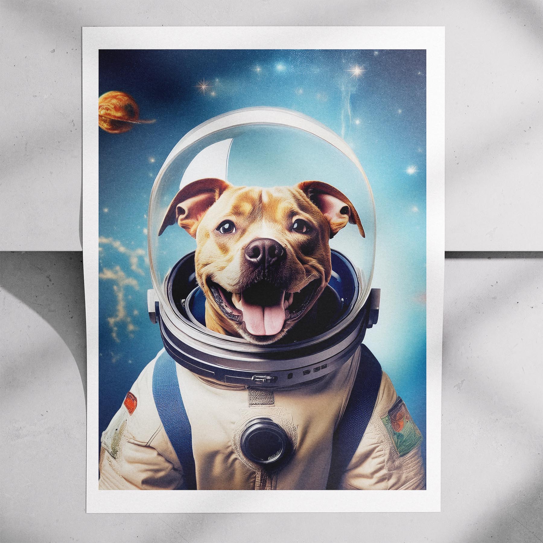 Staffordshire Bull Terrier Astronaut Dog Series image 7