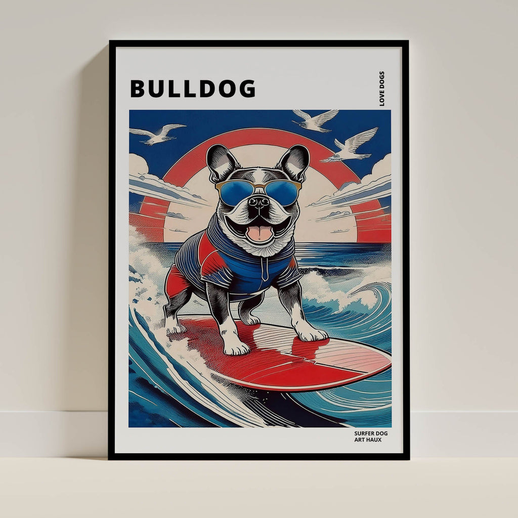 Bulldog Hokosai Surfer Dogs 1 image 0