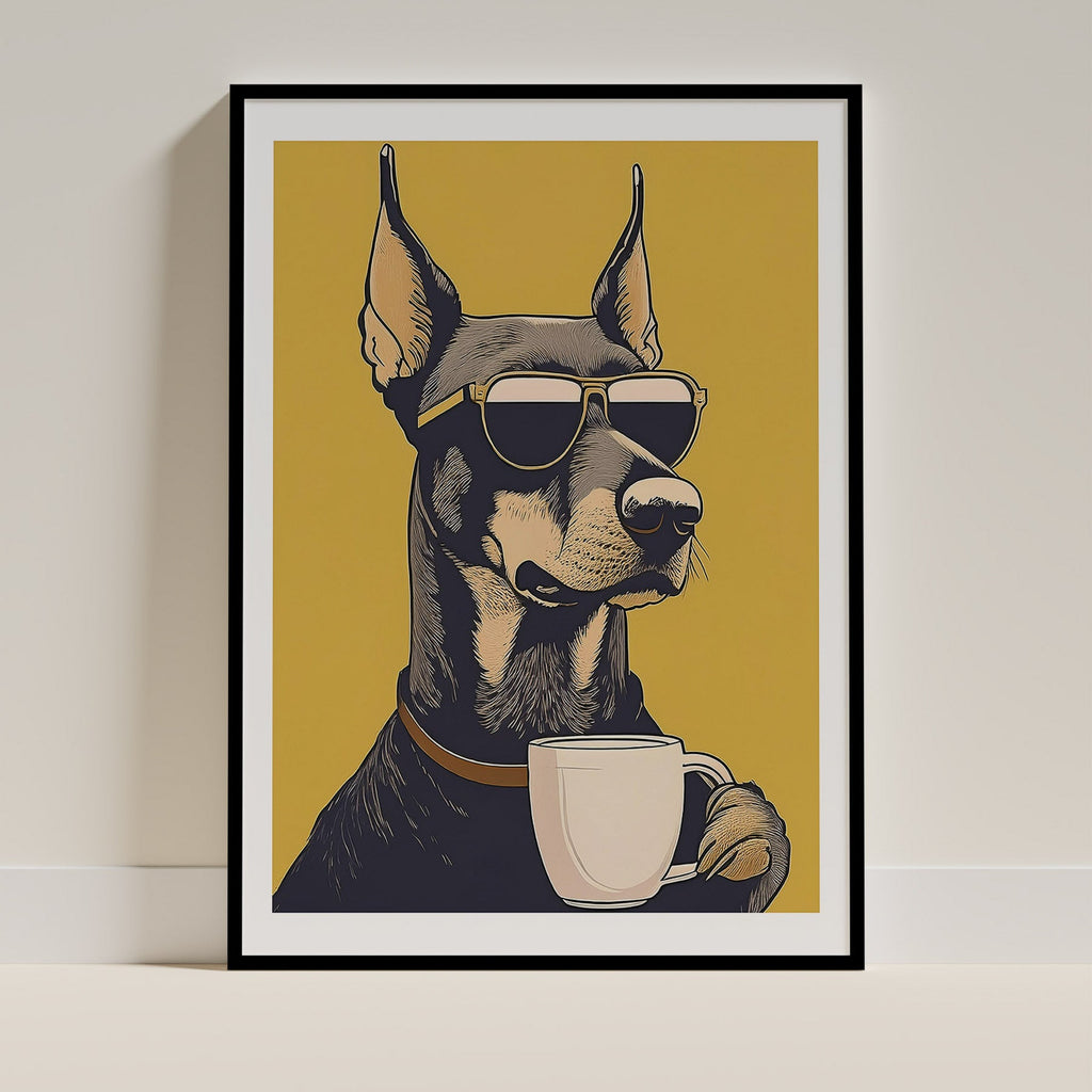 Doberman Chillin Coffee Dog image 0
