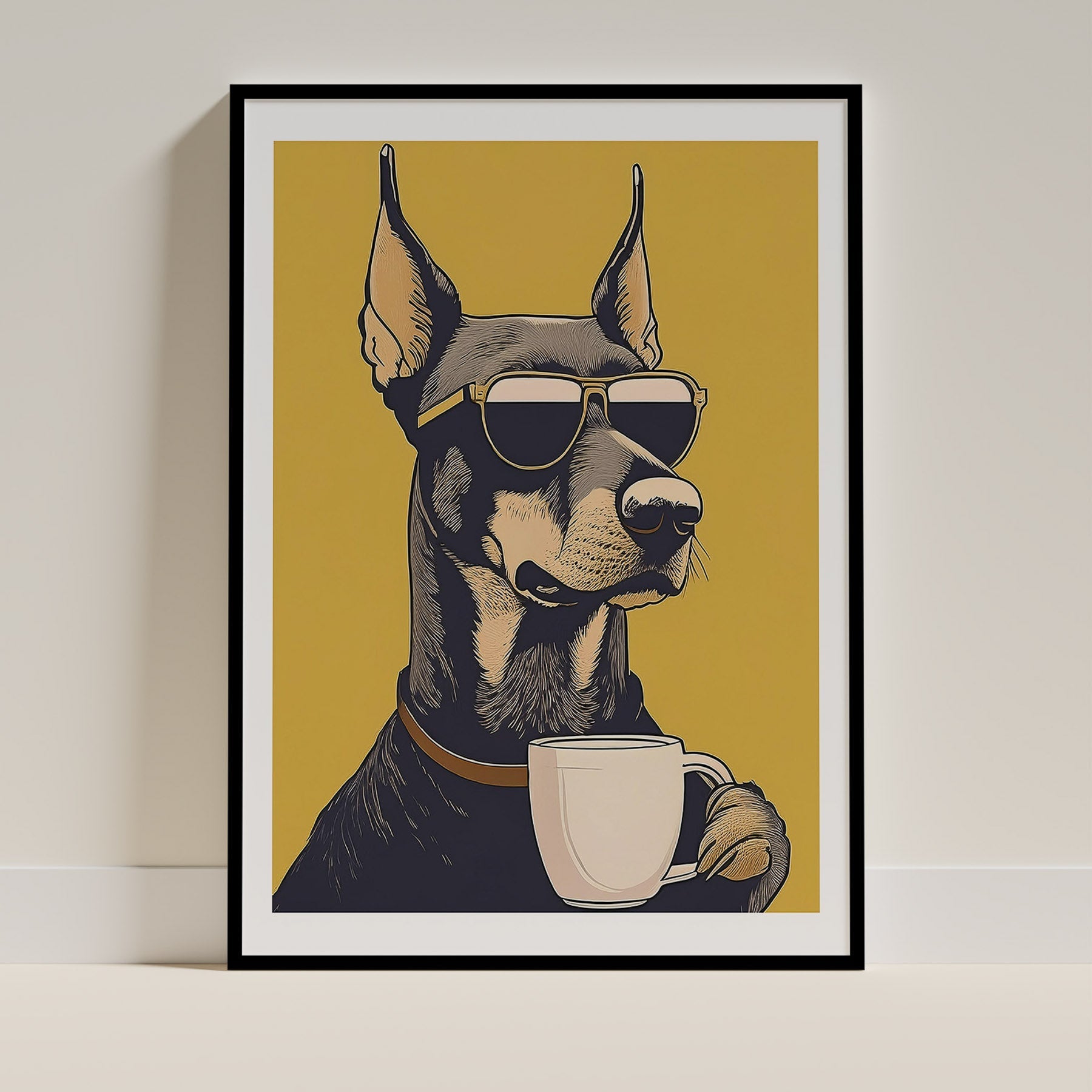 Doberman Chillin Coffee Dog image 0