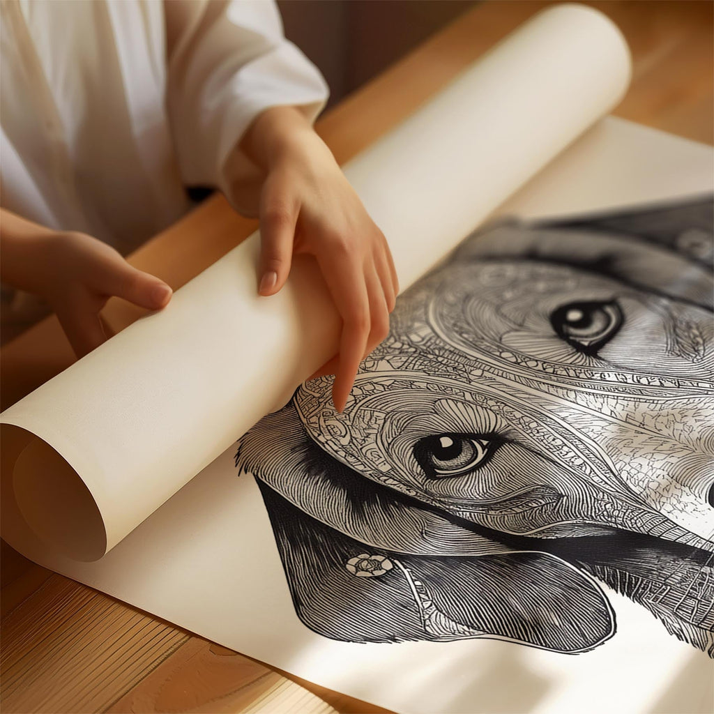 Borzoi Mandala Black and White Dog Series image 1