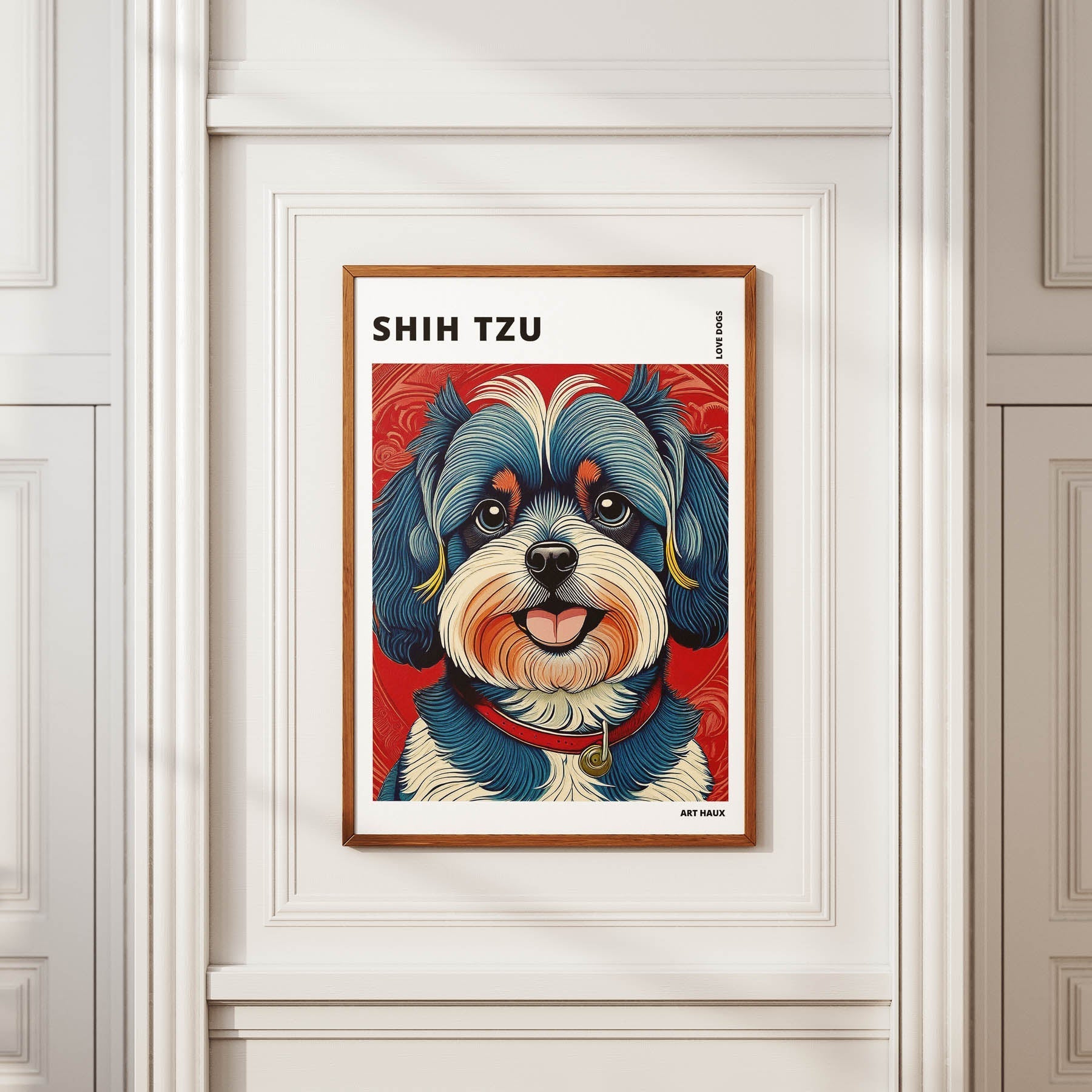 Shih Tzu Hokusai Japanese Inspired Dog Series with Text image 3