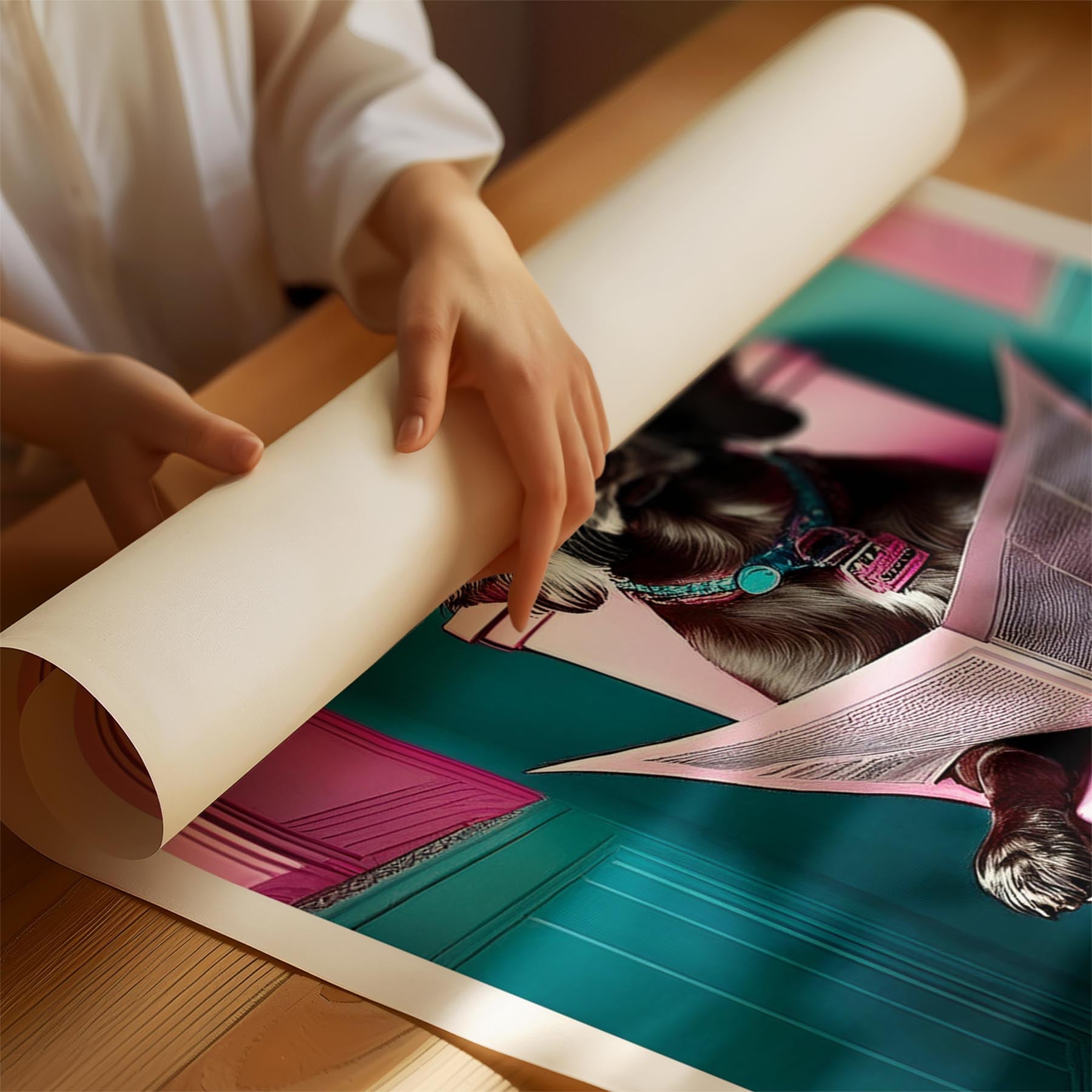 Irish Setter Toilet Dogs PInk and Turquise image 1