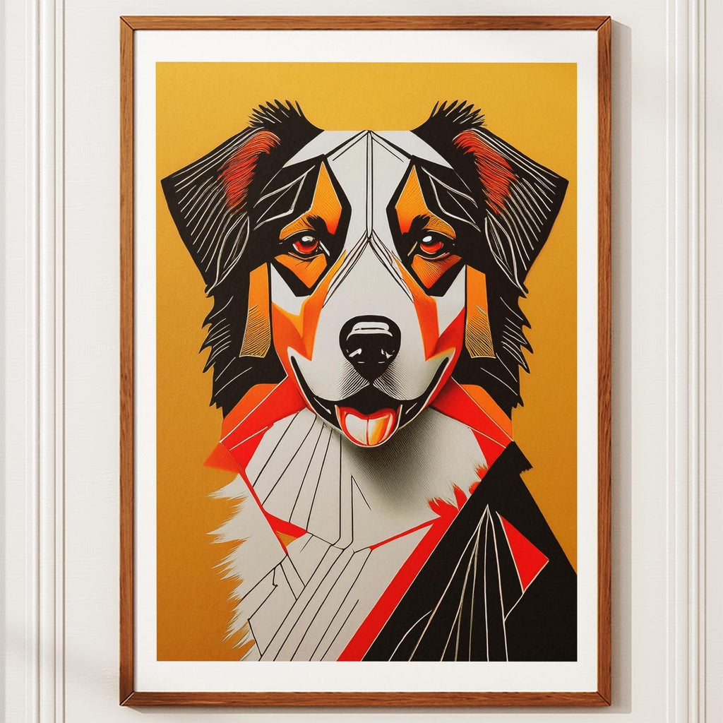 Australian Shepherd Geometric Orange Series image 10