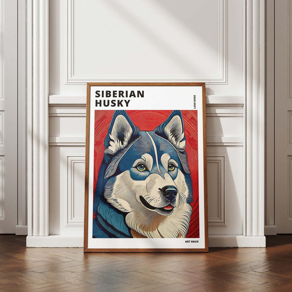 Siberian Husky Hokusai Japanese Inspired Dog Series with Text image 4