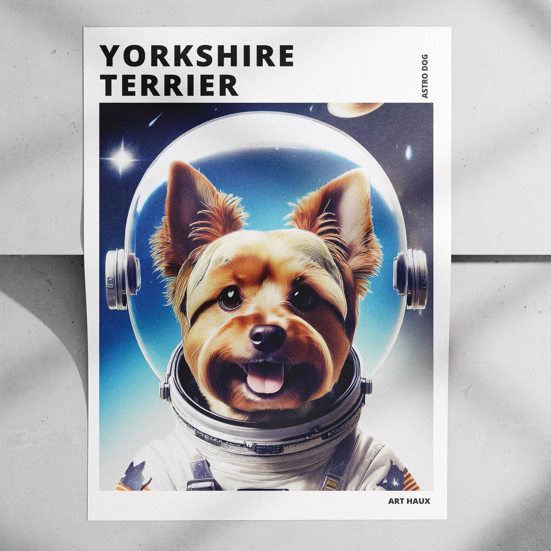 Yorkshire Terrier Astronaut Dog Series with Text Astro Dog image 7