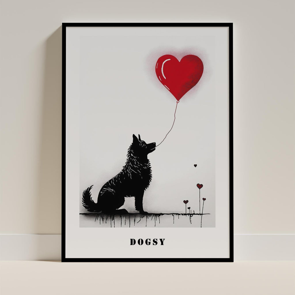 German Spitz DOGSY Series inspired by the Art of Banksy with text Dogsy image 0