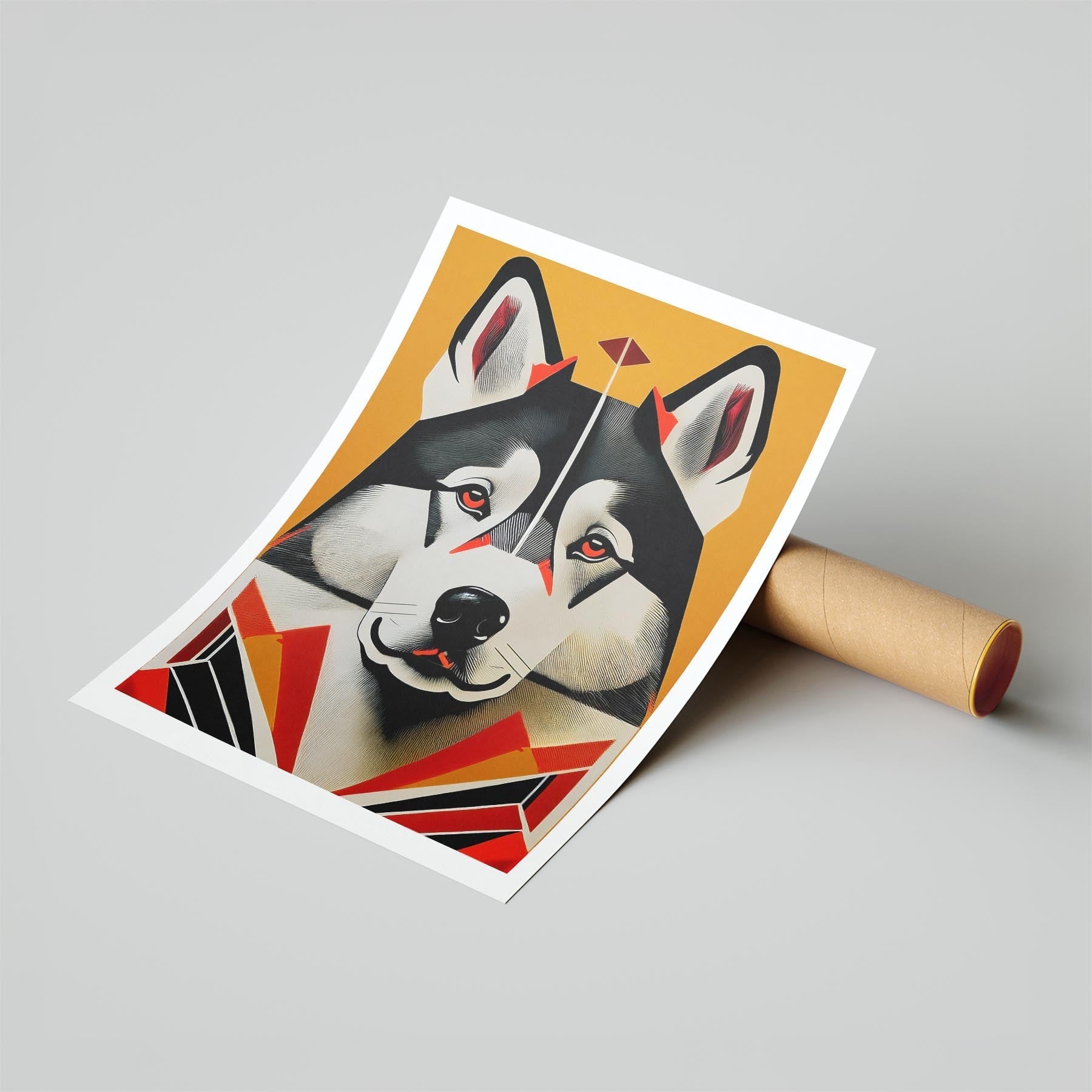 Alaskan Malamute Geometric Orange Series image 6