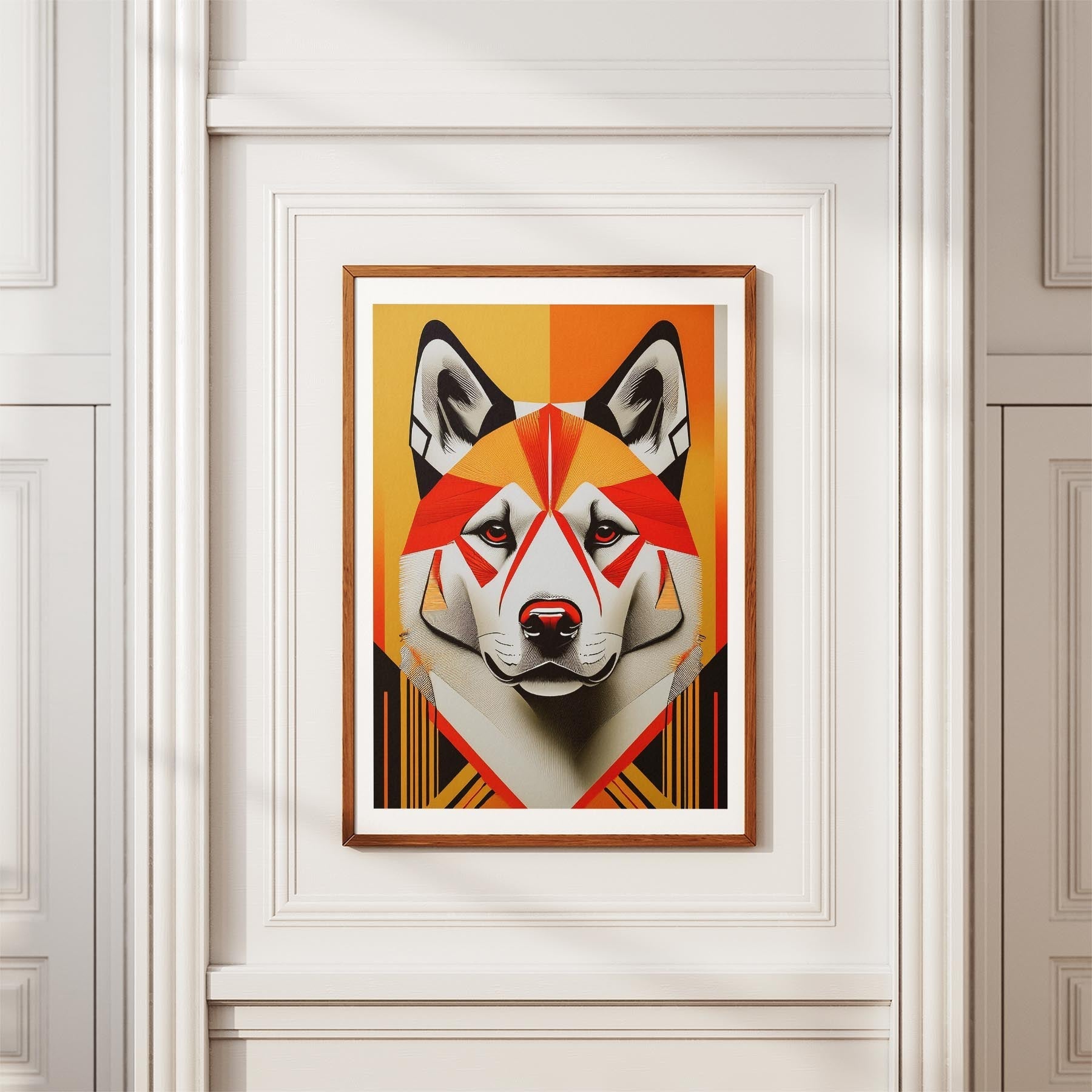 Akita Inu Geometric Orange Series image 3