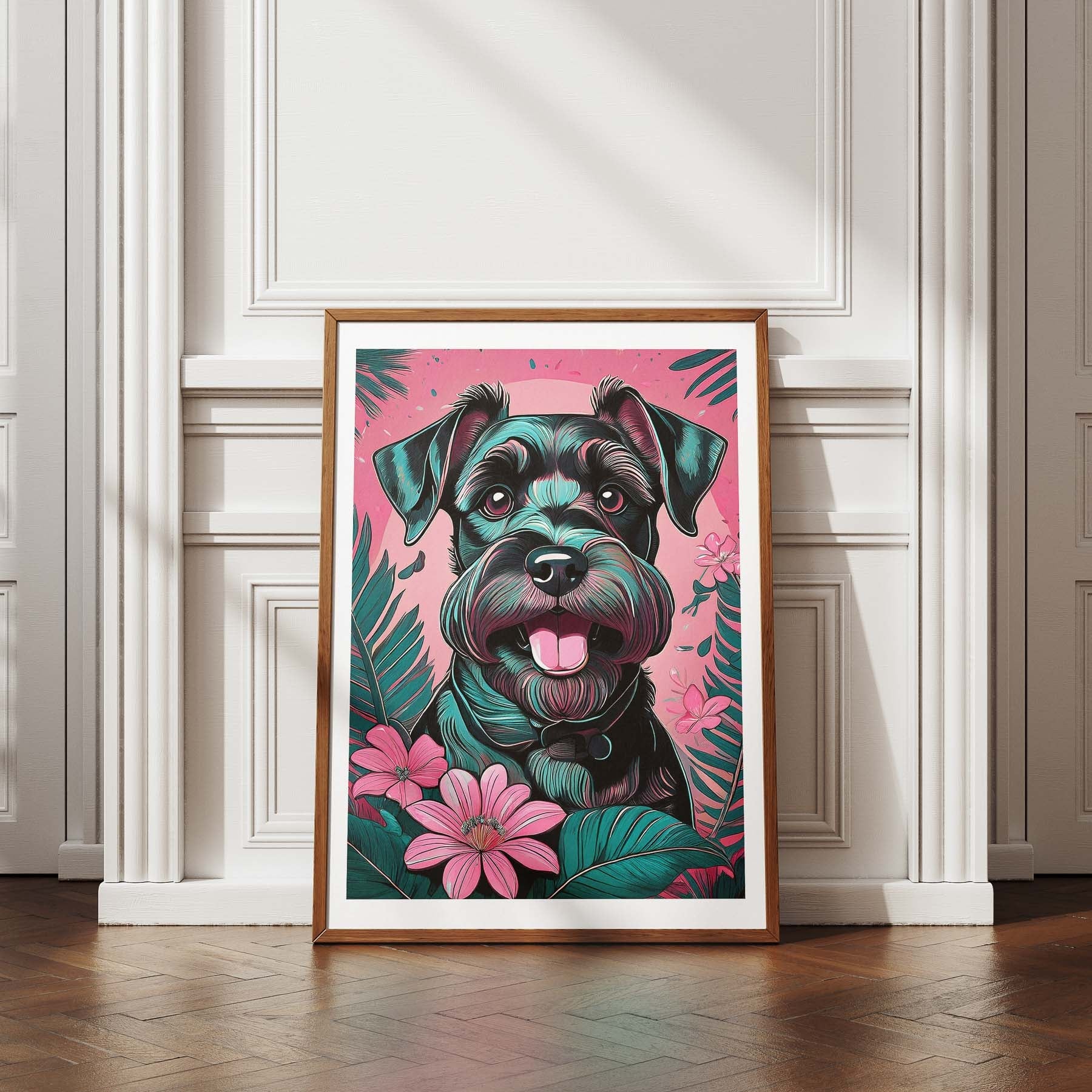 Miniature Schnauzer Flowery Dog image 4