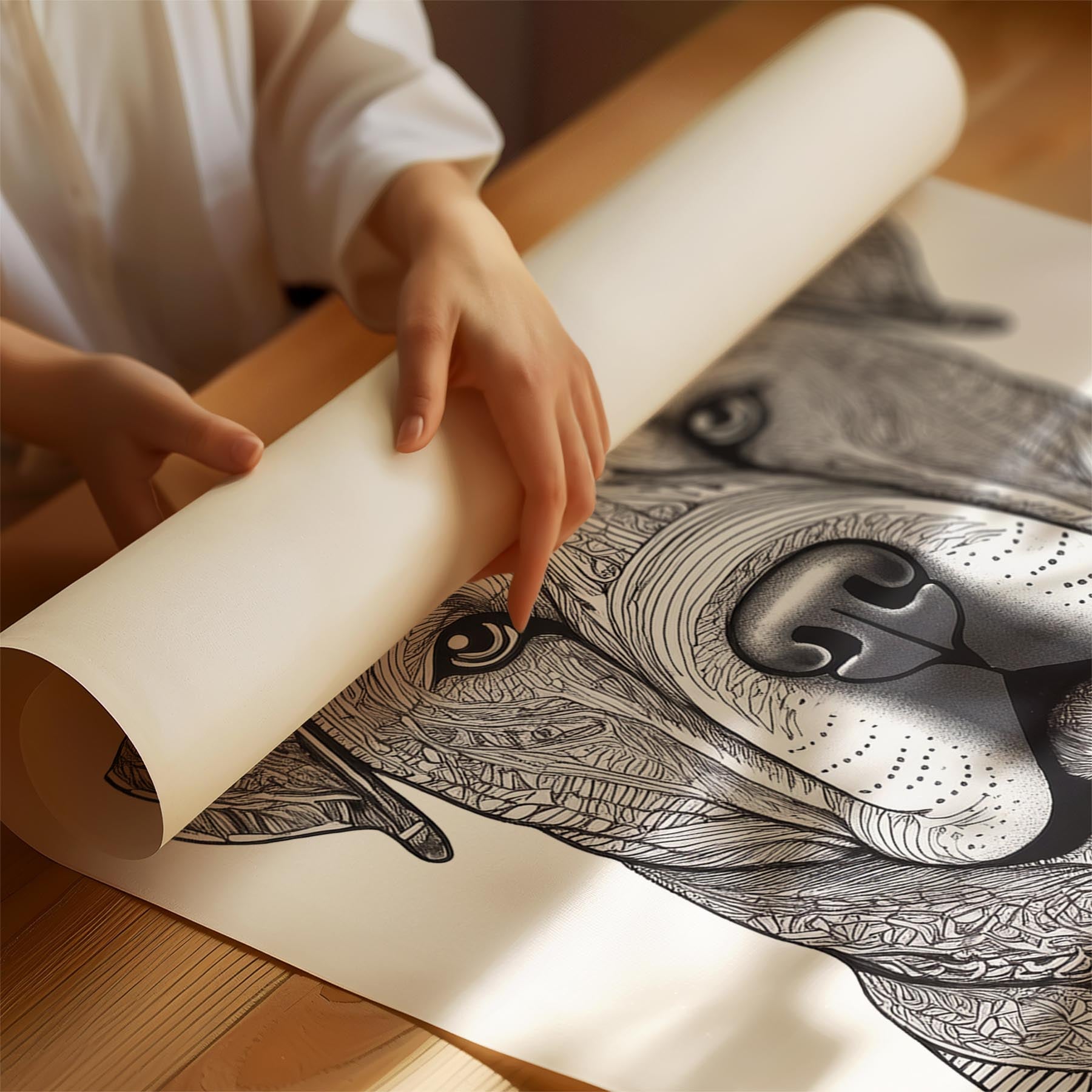 Shar Pei Mandala Black and White Dog Series image 1