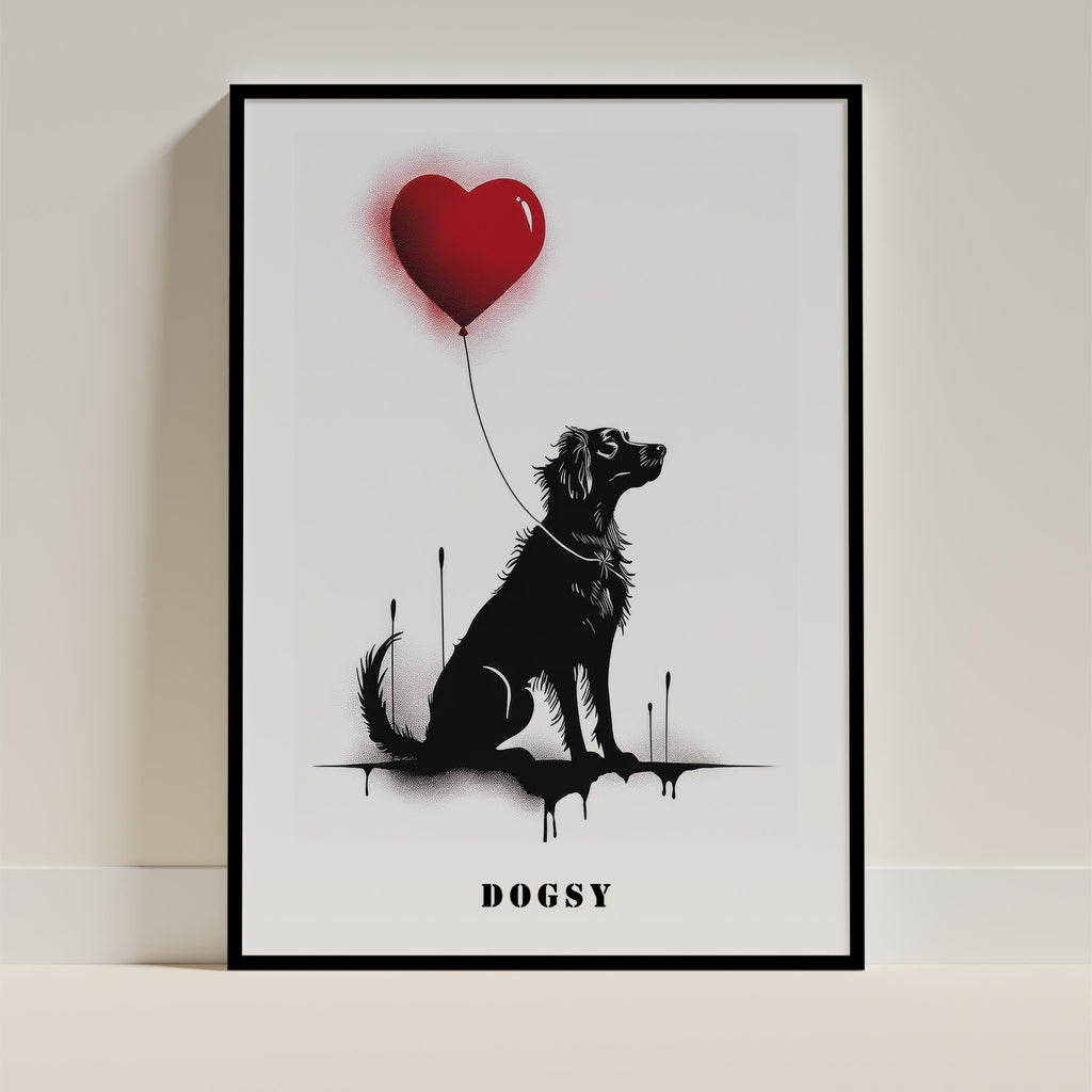 Afghan DOGSY Series inspired by the Art of Banksy with text Dogsy image 0