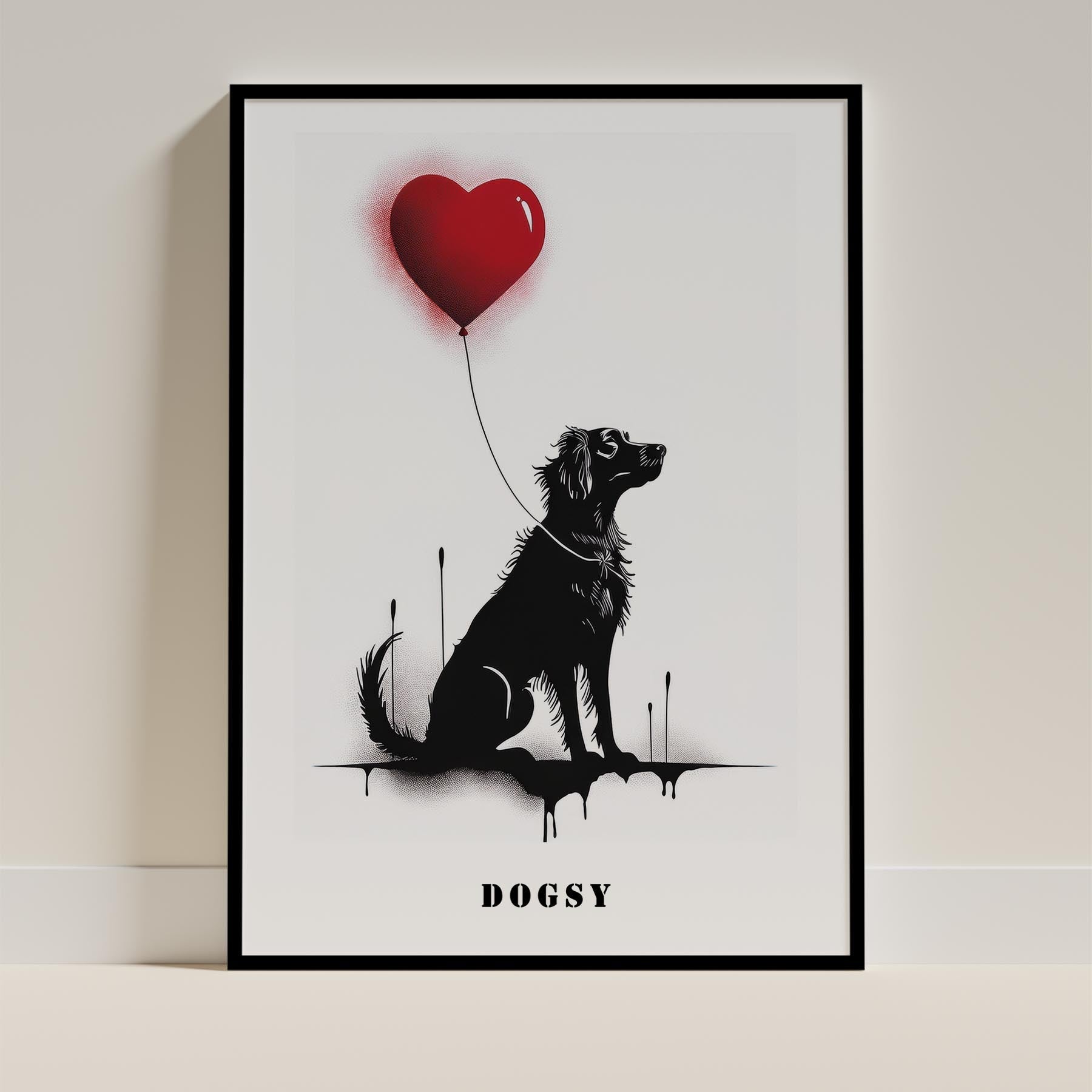 Afghan DOGSY Series inspired by the Art of Banksy with text Dogsy image 0