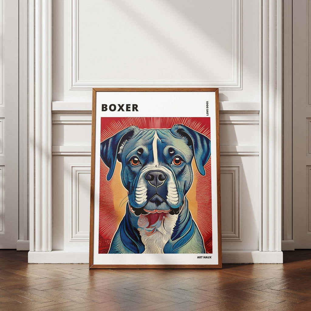 Boxer Hokusai Japanese Inspired Dog Series with Text image 4