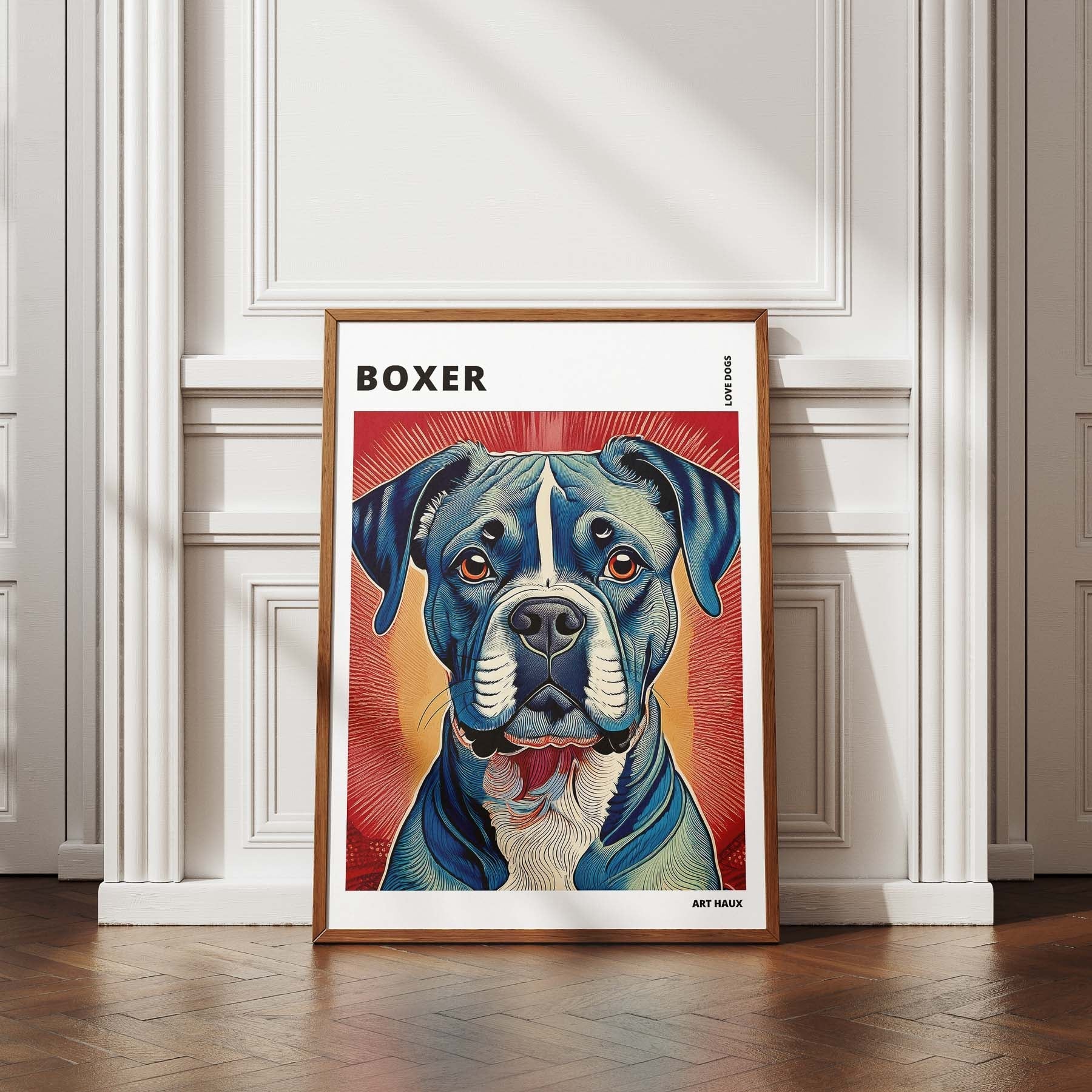 Boxer Hokusai Japanese Inspired Dog Series with Text image 4