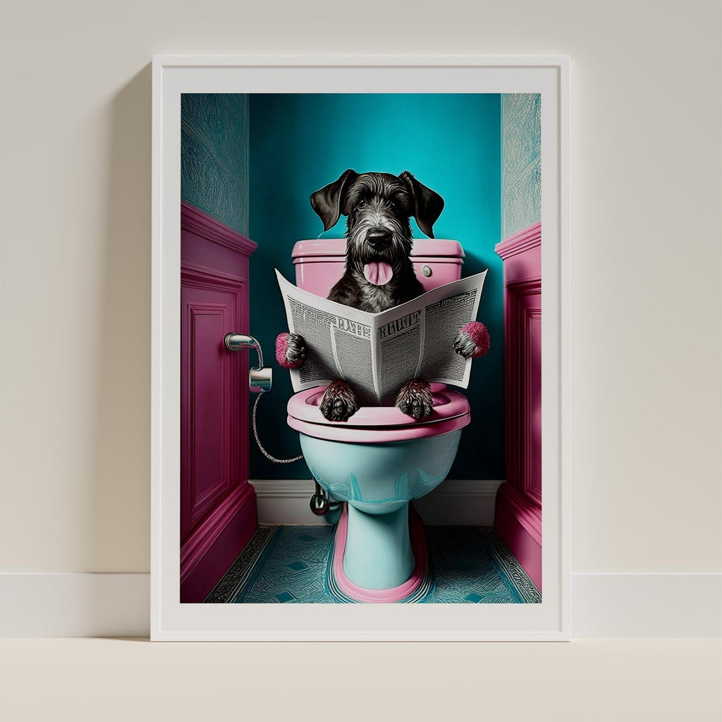 Deerhound Toilet Dogs PInk and Turquise image 9