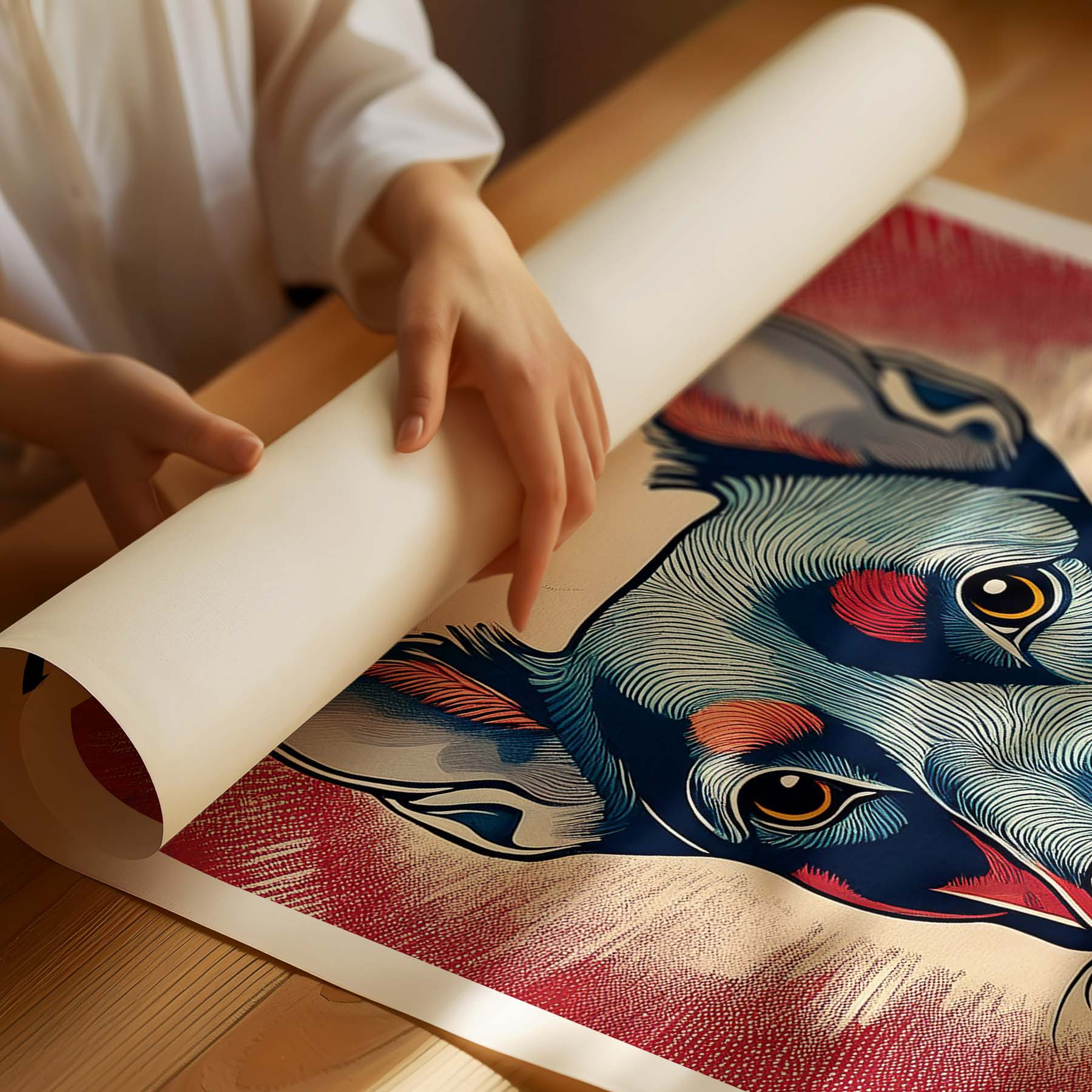 Doberman Hokusai Japanese Inspired Dog Series with Text image 1